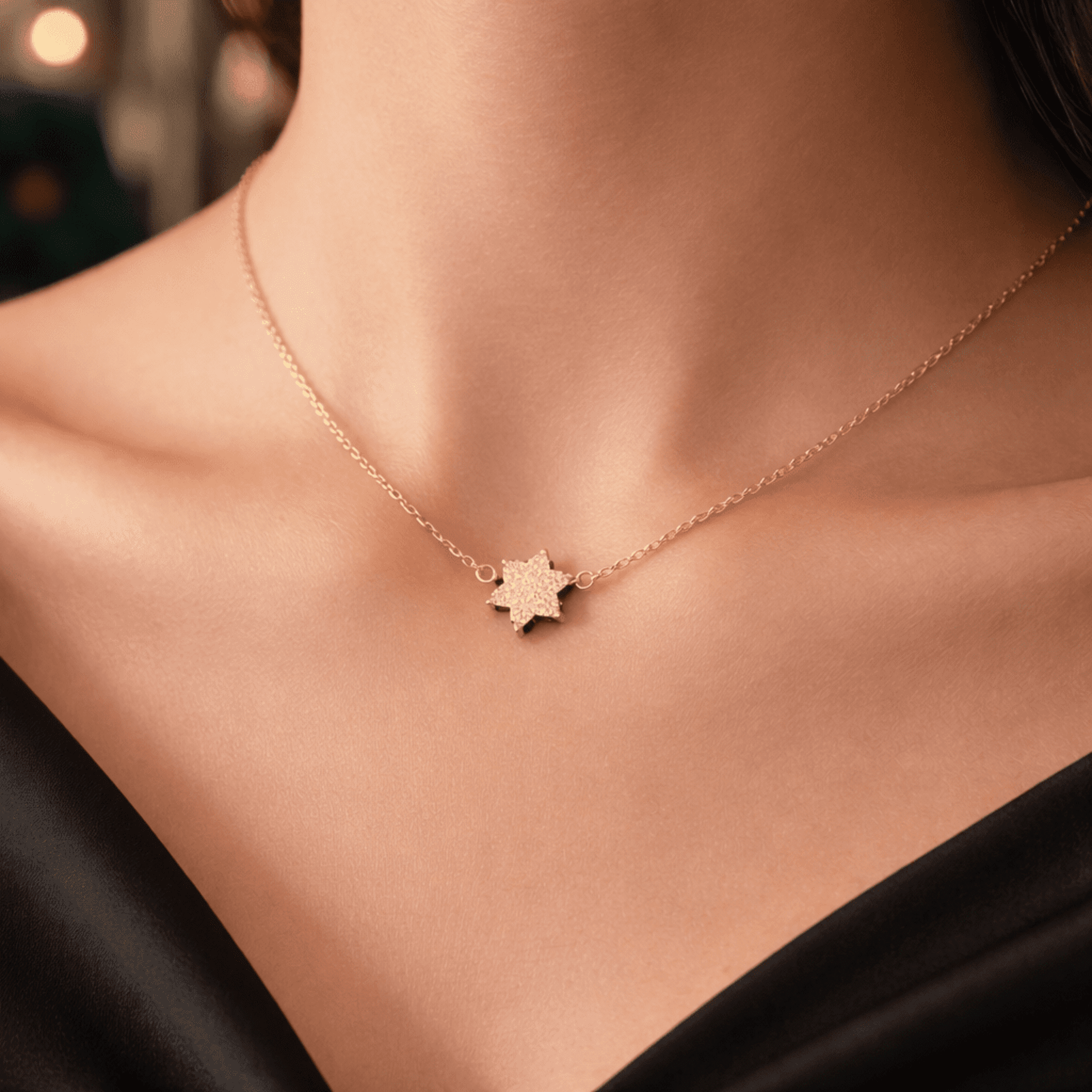 Colgante Estrella Pavé Minimalista – Acero Quirúrgico Chapado en Oro 18K - 2