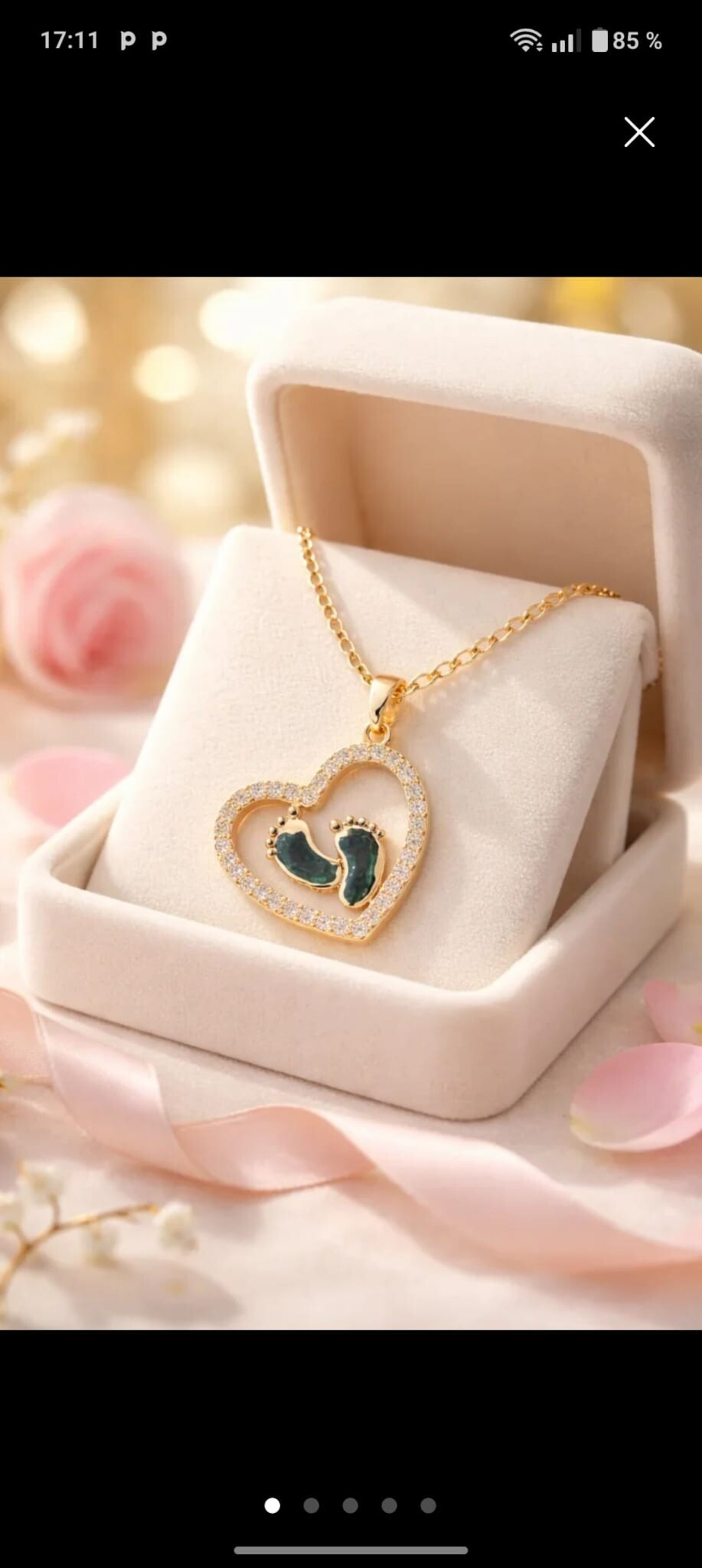 Corazón Babie circonitas - chapado en oro 18klt - 3