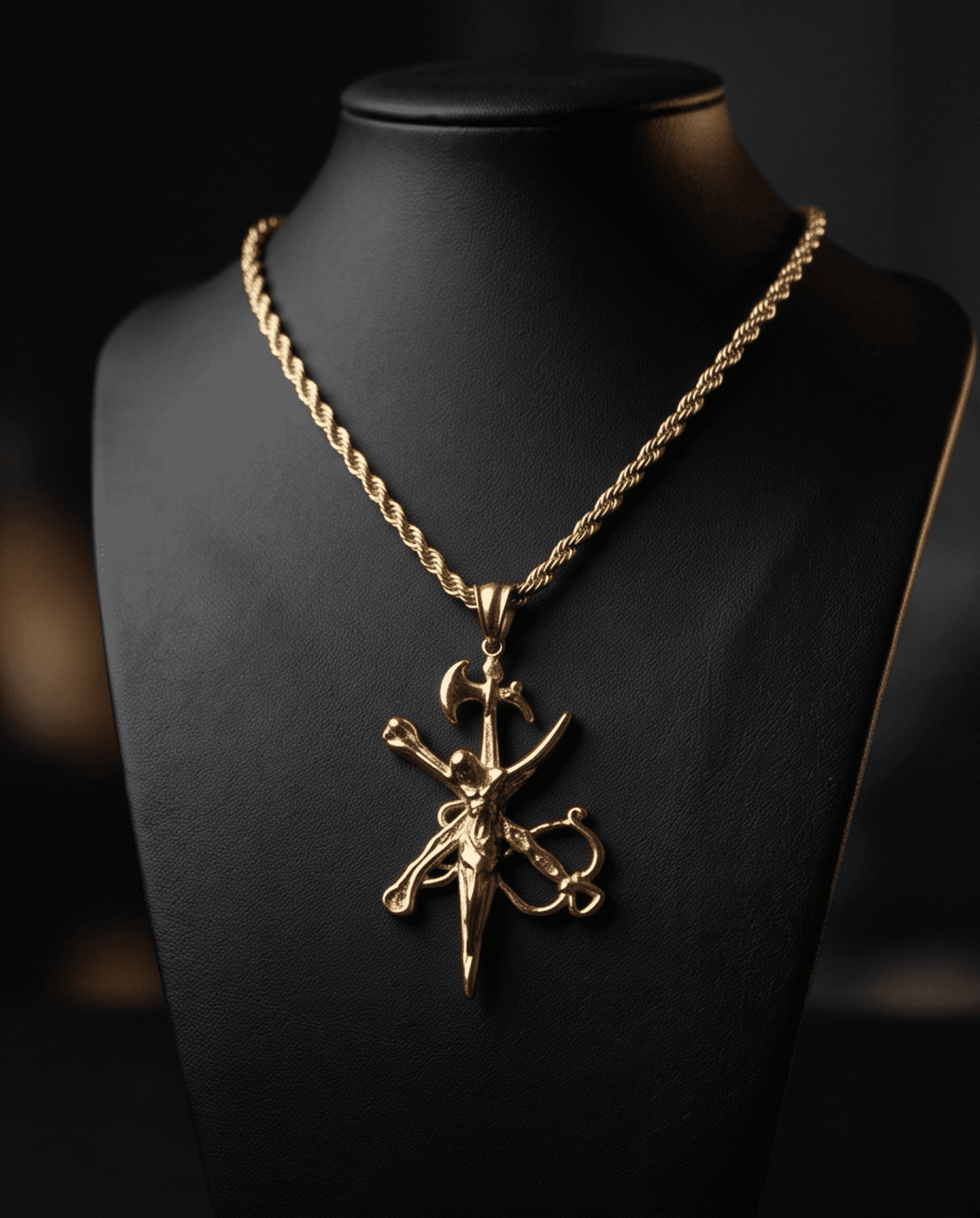 Cadena Cordon + Cristo de la Legión chapado en oro 18kl - 1