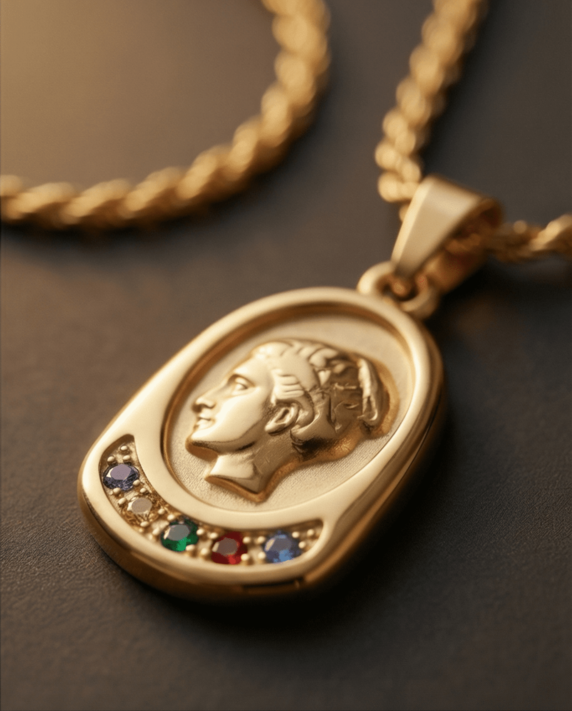 Collar Medalla Maria Dorada – Acero Quirúrgico con Circonitas - 1