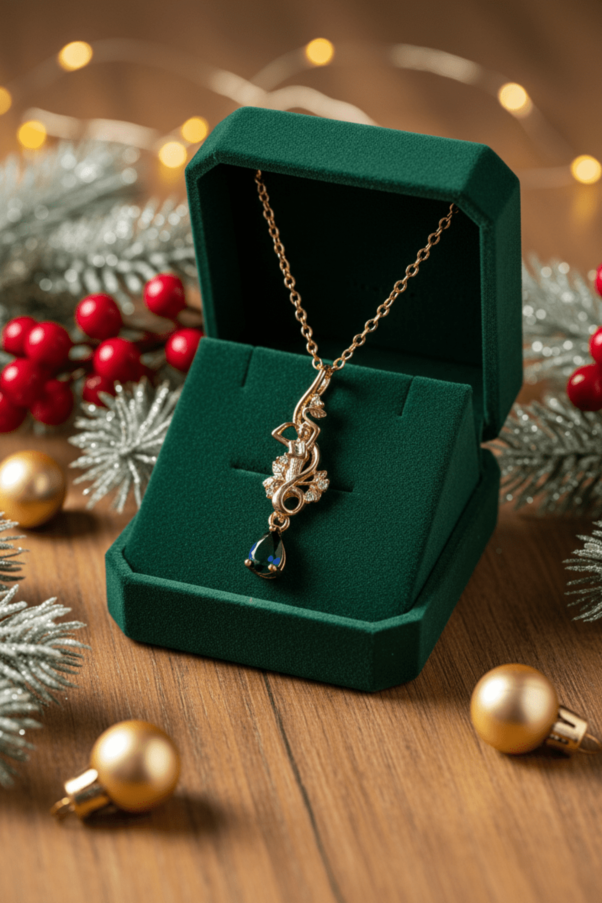 Collar Lágrima Celestial – Acero Quirúrgico Dorado - 3