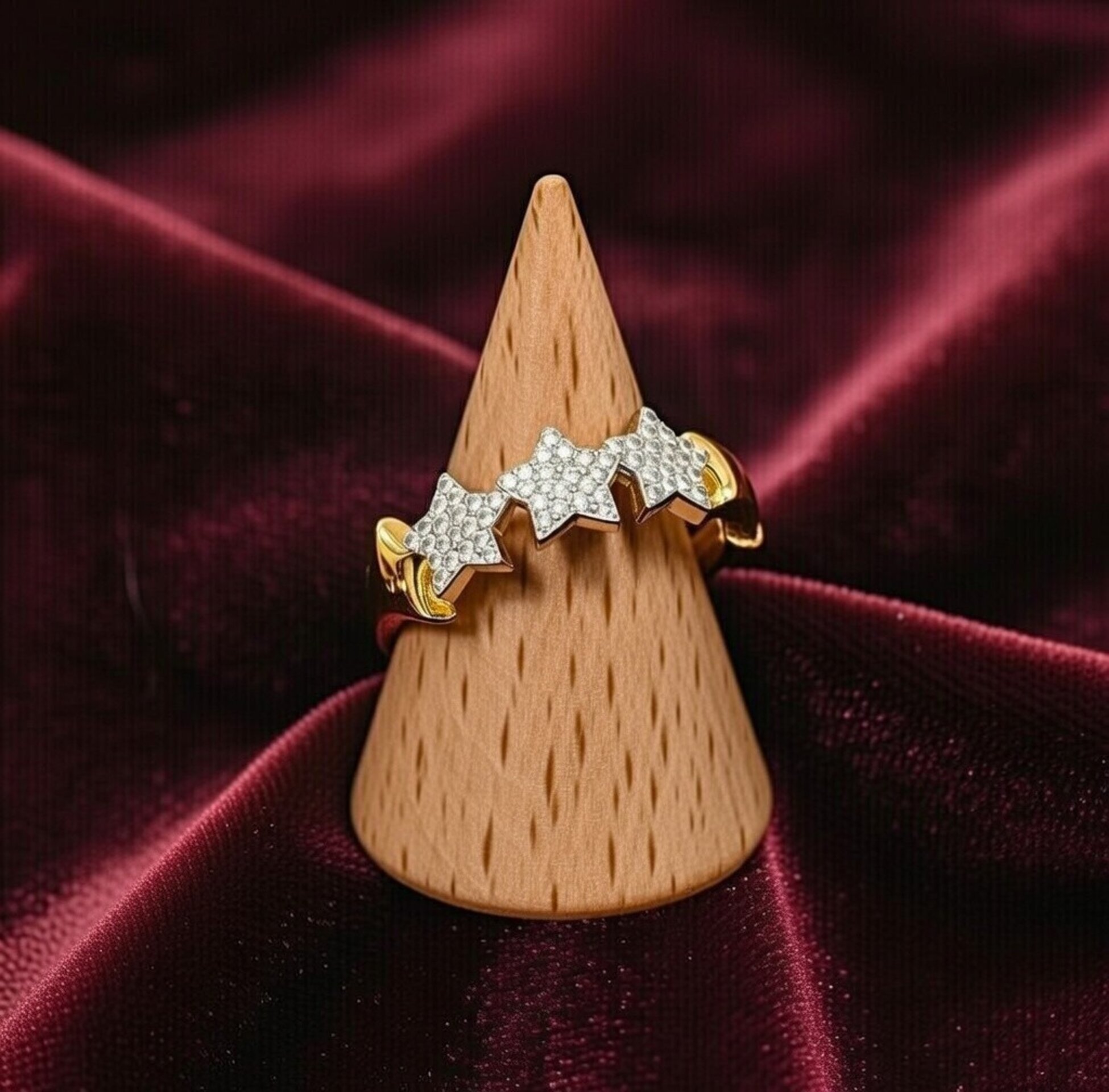 Anillo Estrella Eterna - Acero Dorado con Brillo Infinito - 5