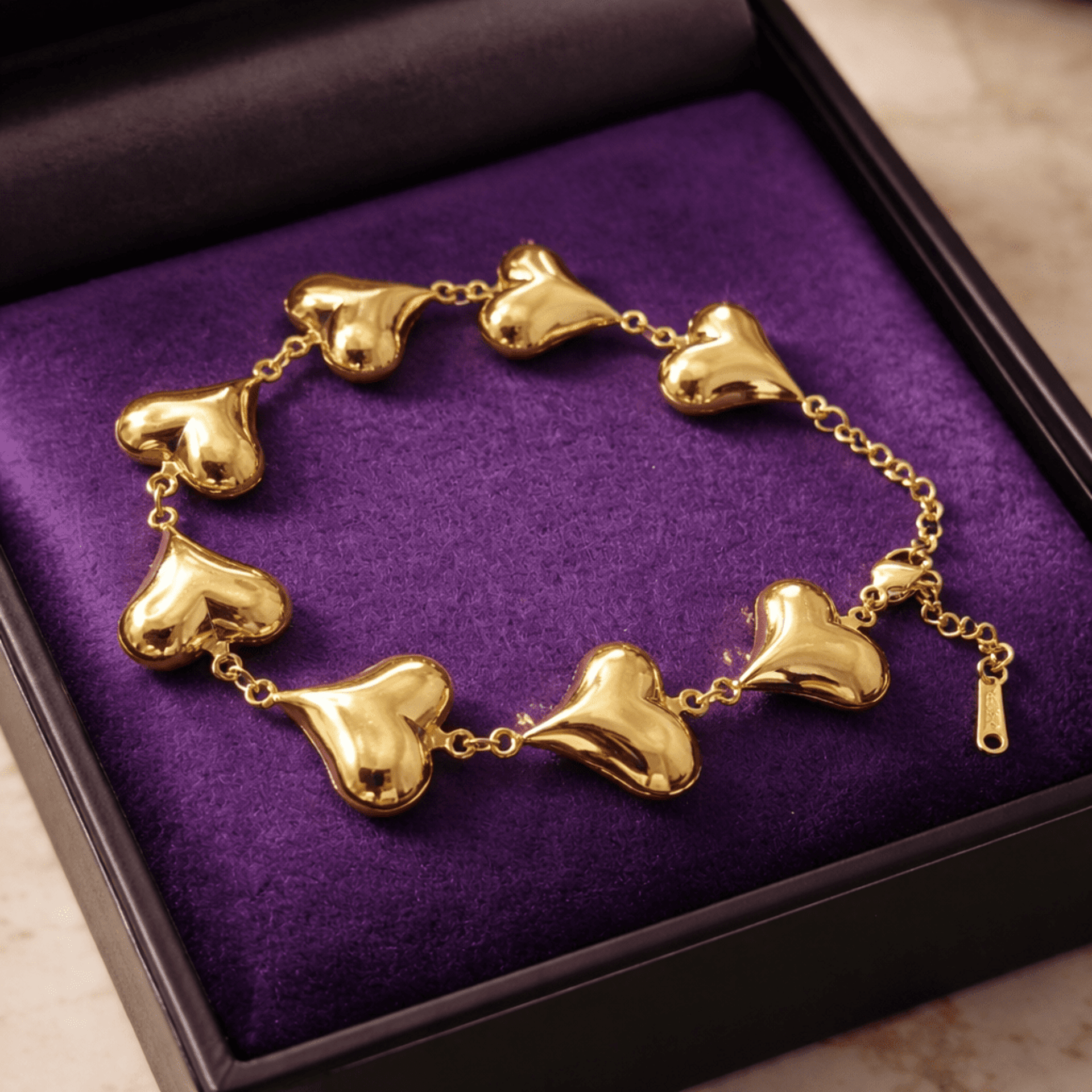 ✨ Pulsera “Golden Hearts” – Acero Quirúrgico Chapado en Oro 18K - 4