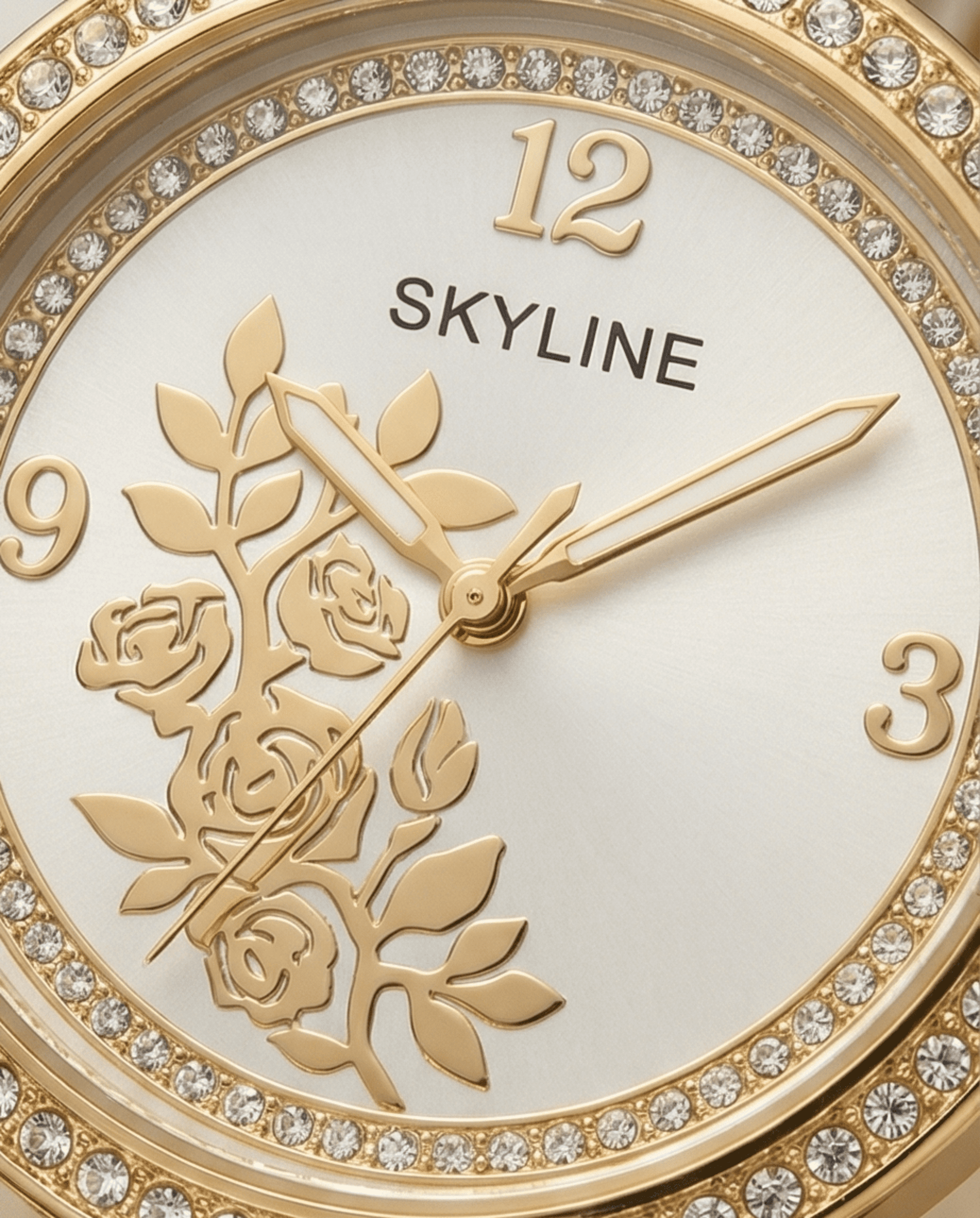 Reloj de Mujer SKYLINE Dorado con Circonitas y Rosas | Acero Inoxidable - 2