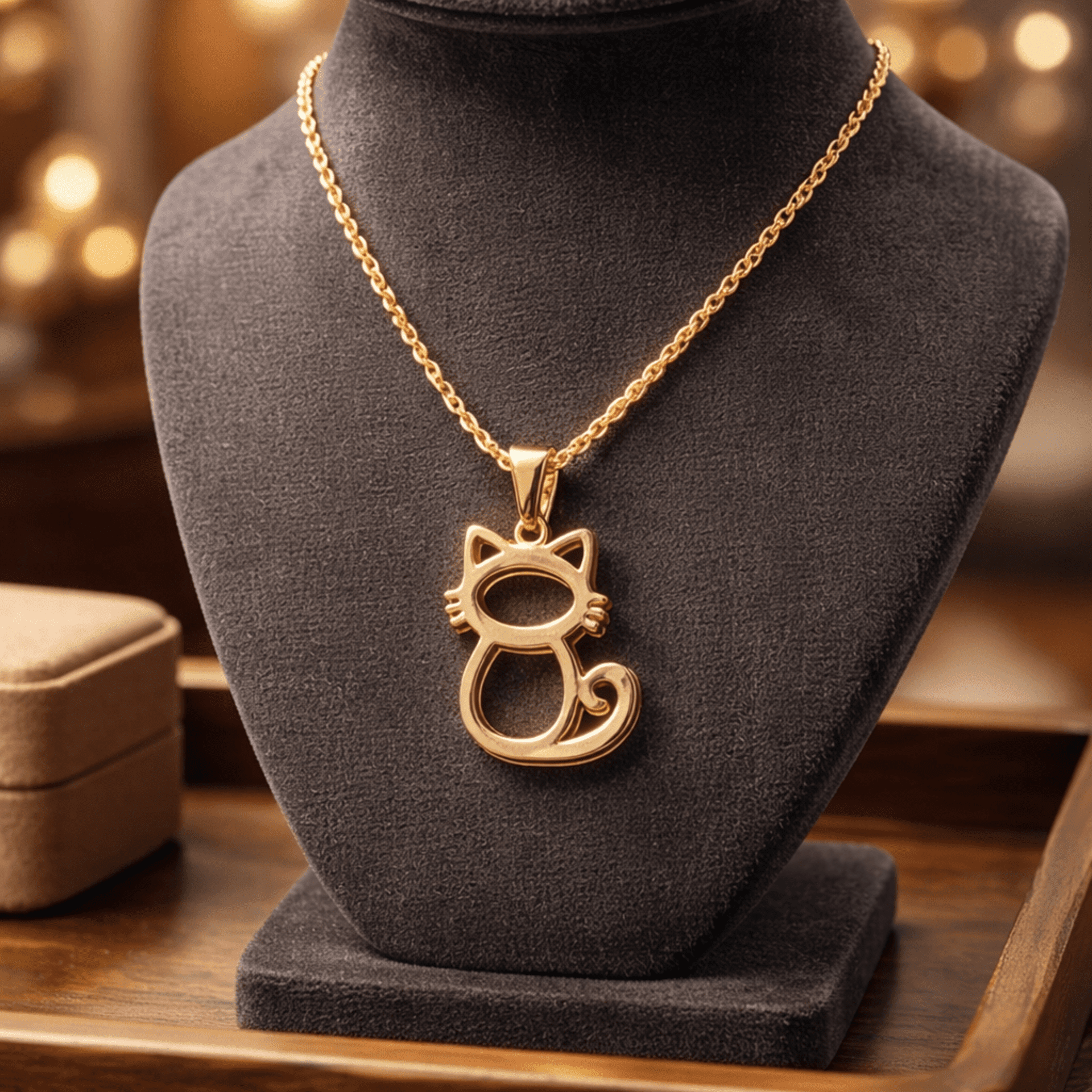 Colgante Gatito Silueta Dorado – Acero Quirúrgico Chapado en Oro 18K 🐱✨ - 4