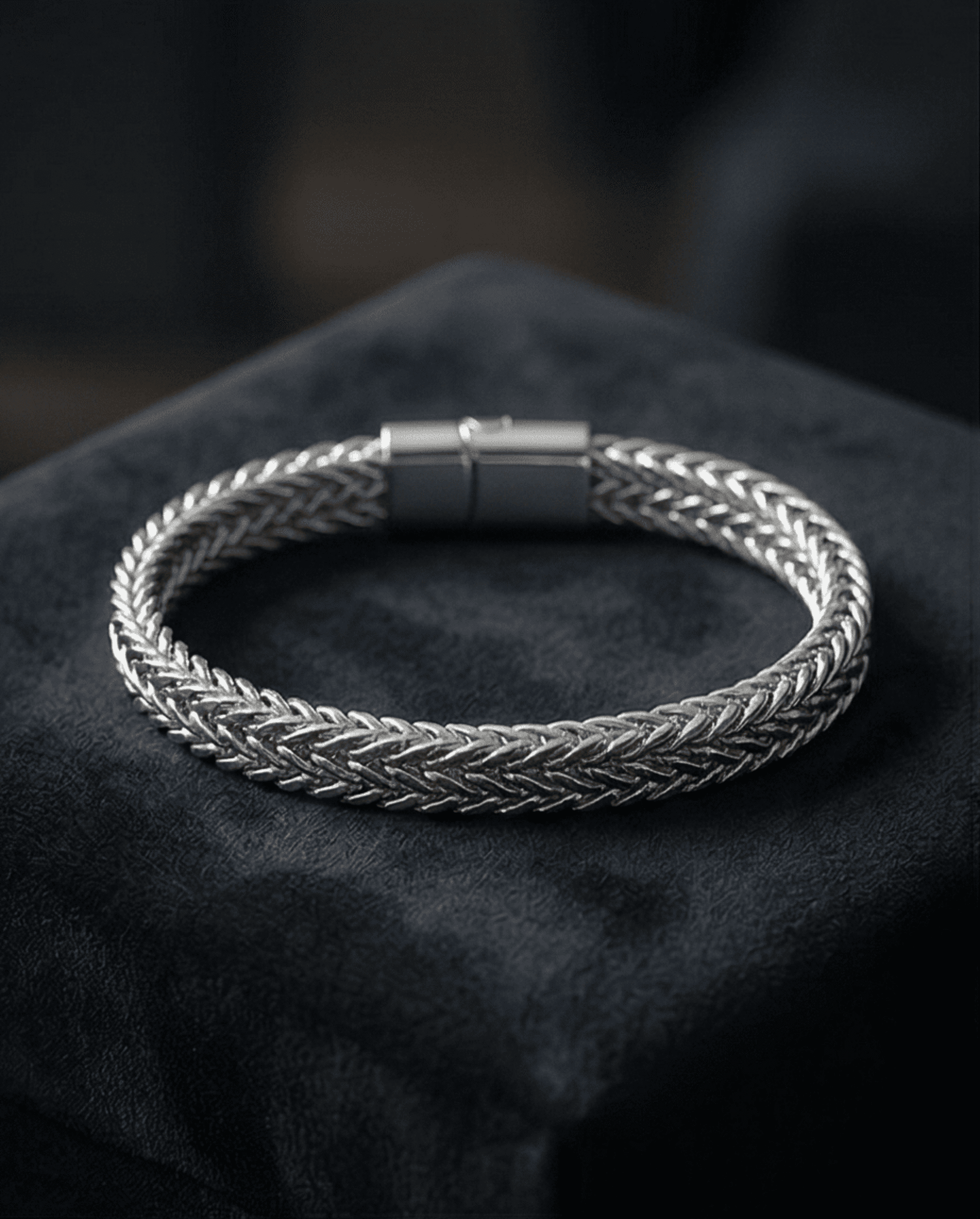 Pulsera Trenzada en Acero Quirúrgico Plata con Cierre Magnético - 4