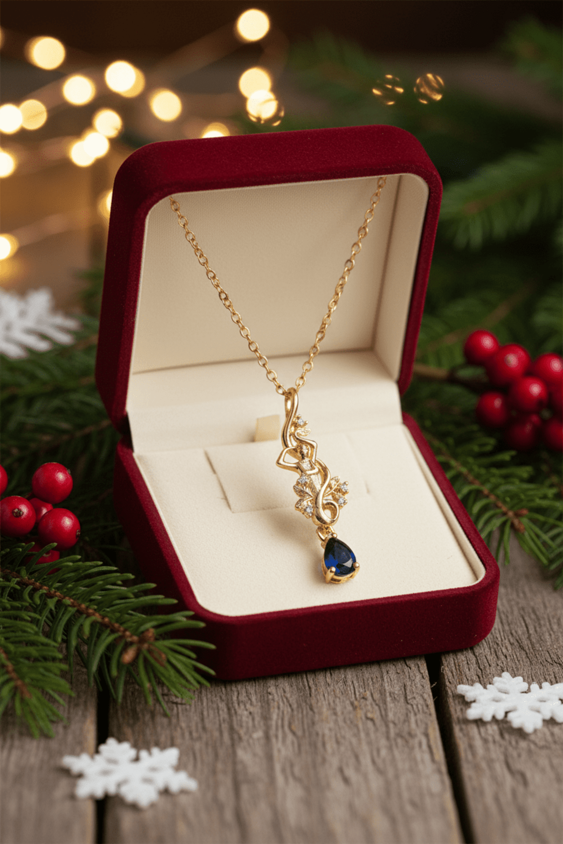 Collar Lágrima Celestial – Acero Quirúrgico Dorado - 1