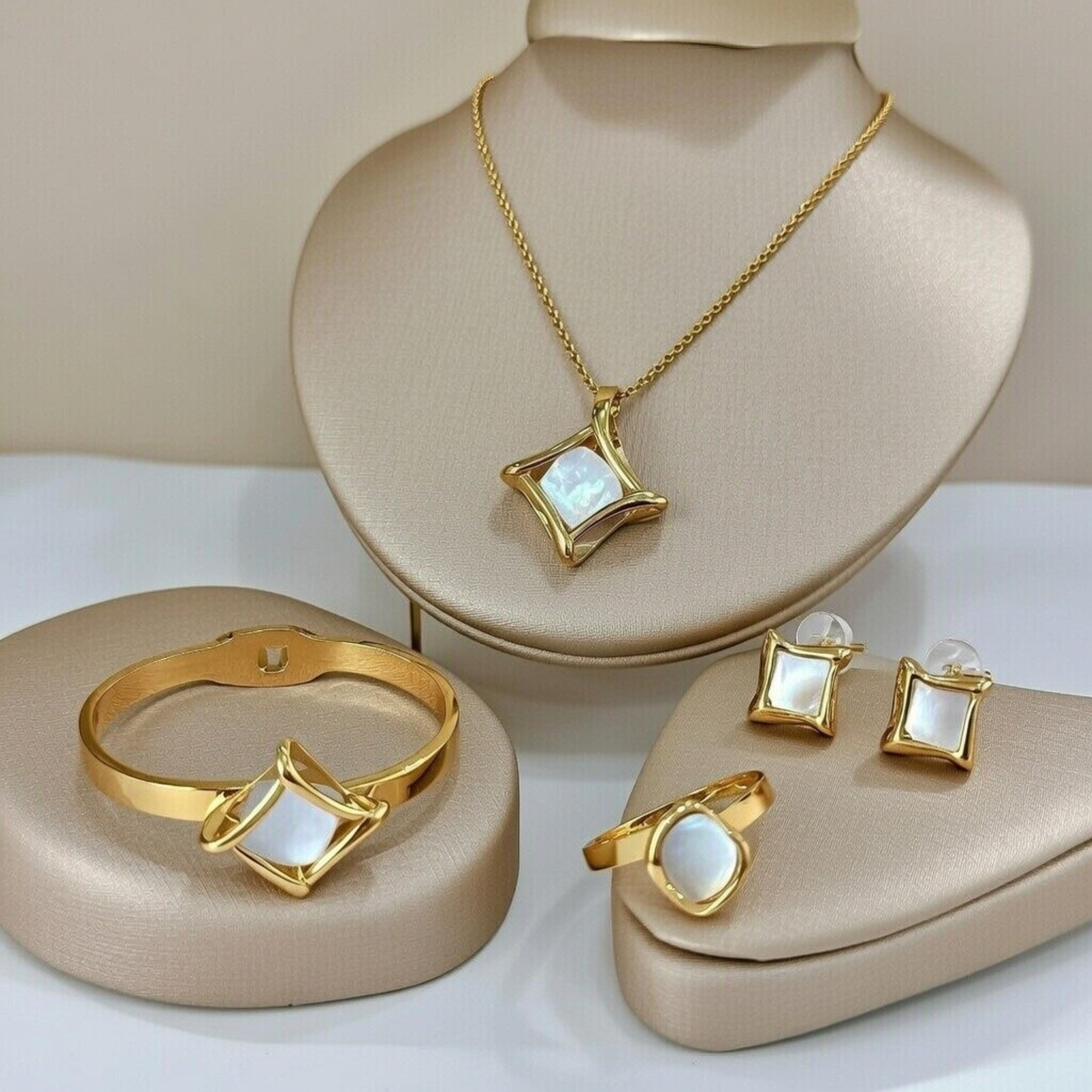 Conjuntos de Joyería Acero Oro18klt