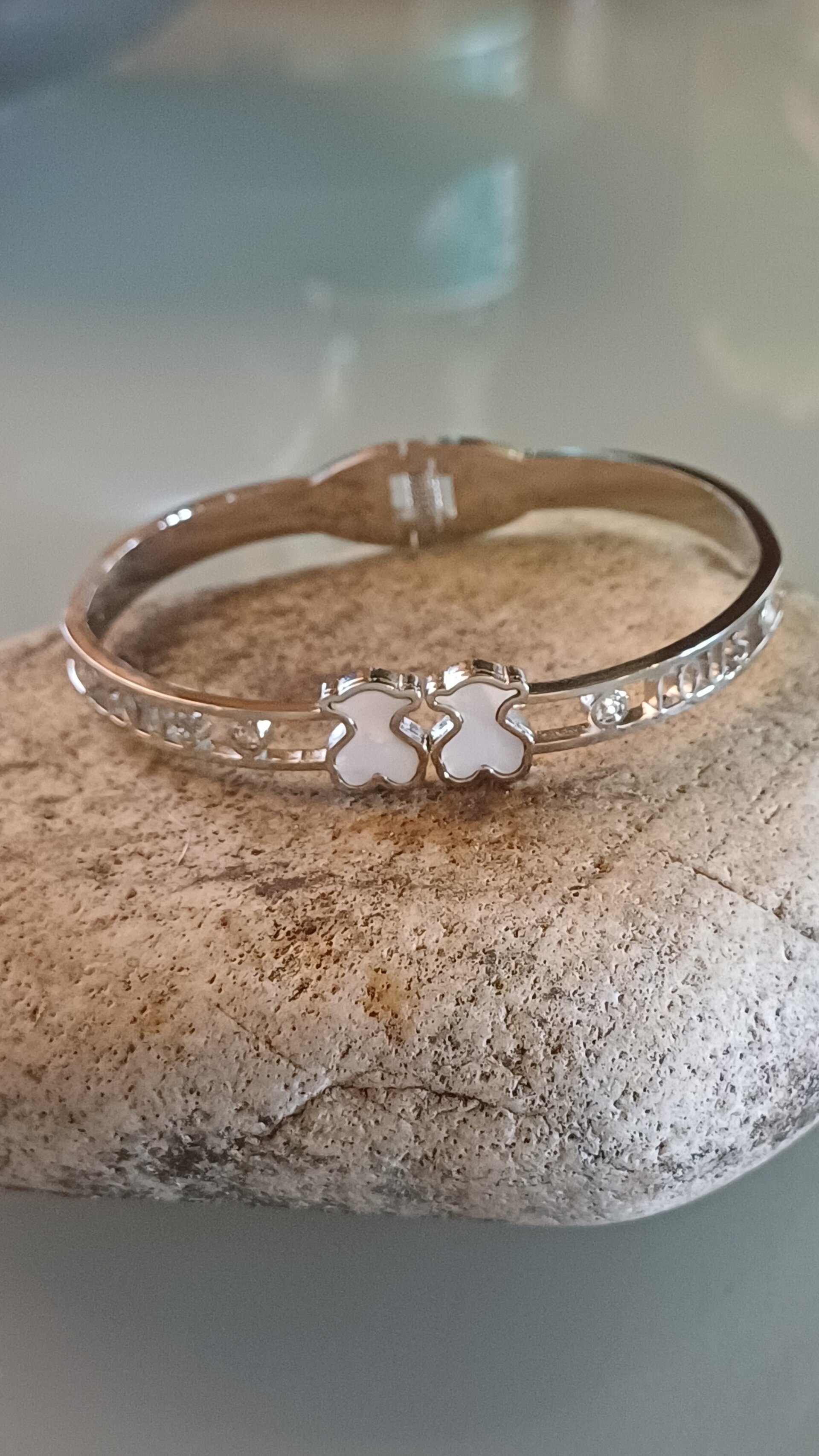 Pulsera Ositos Nácar – Acero Quirúrgico Plateado - 4