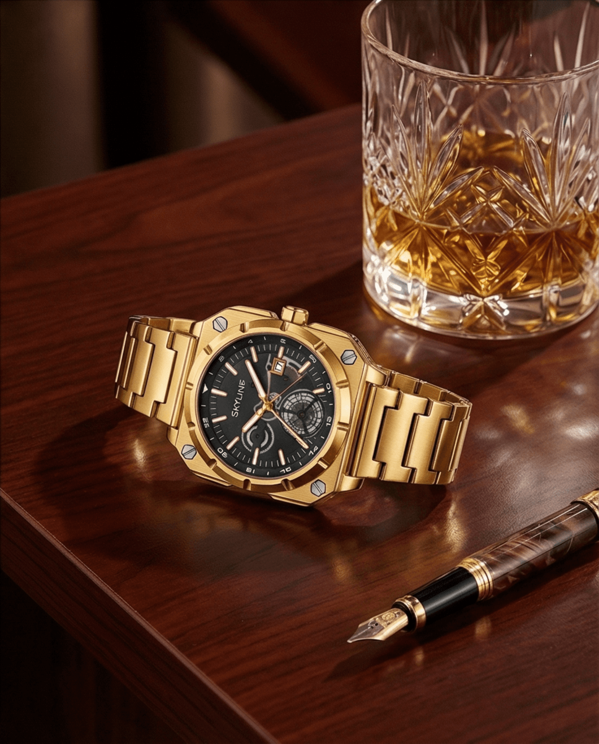 Skyline Gold Edition – Reloj de lujo con carácter - 3
