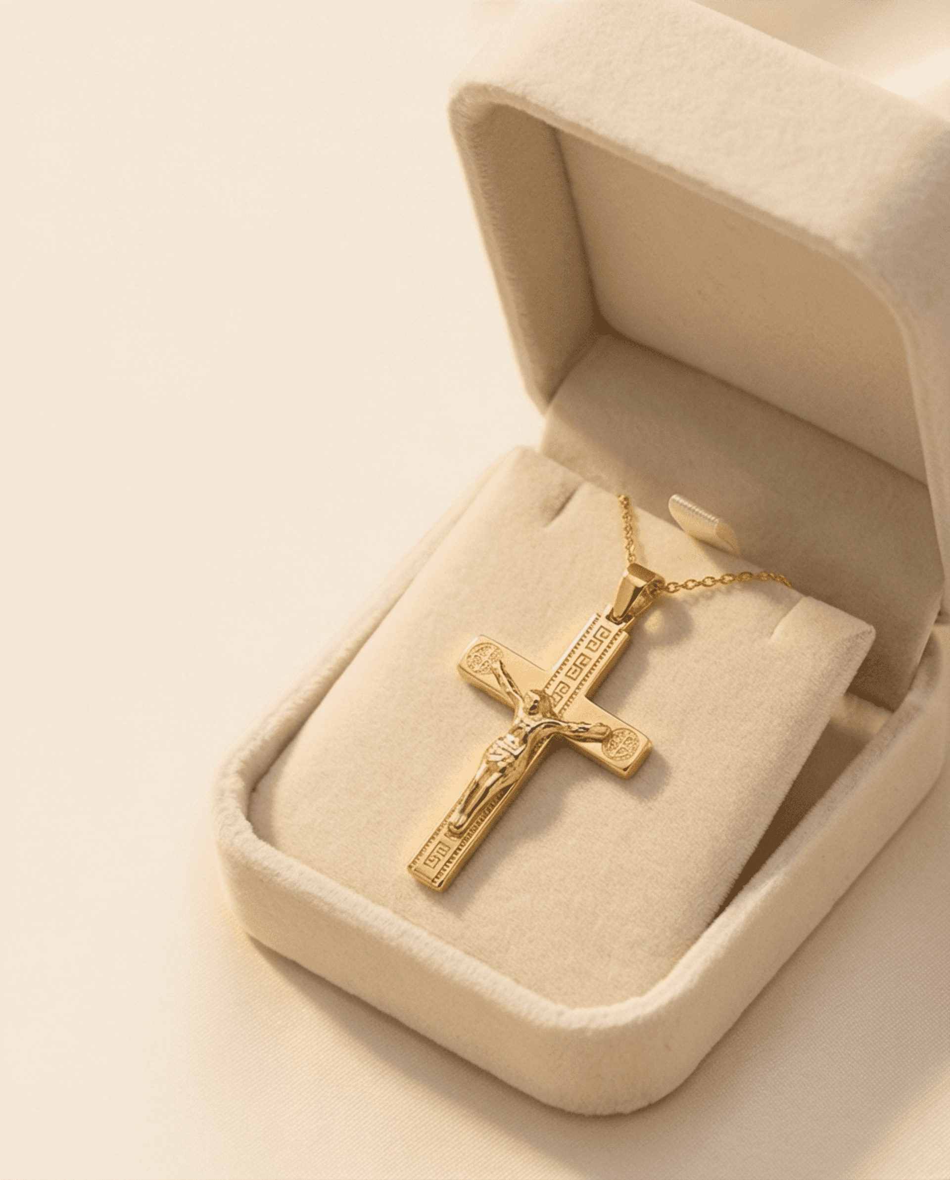 Crucifijo Atenas Greco con Medallones – Oro 18k - 6