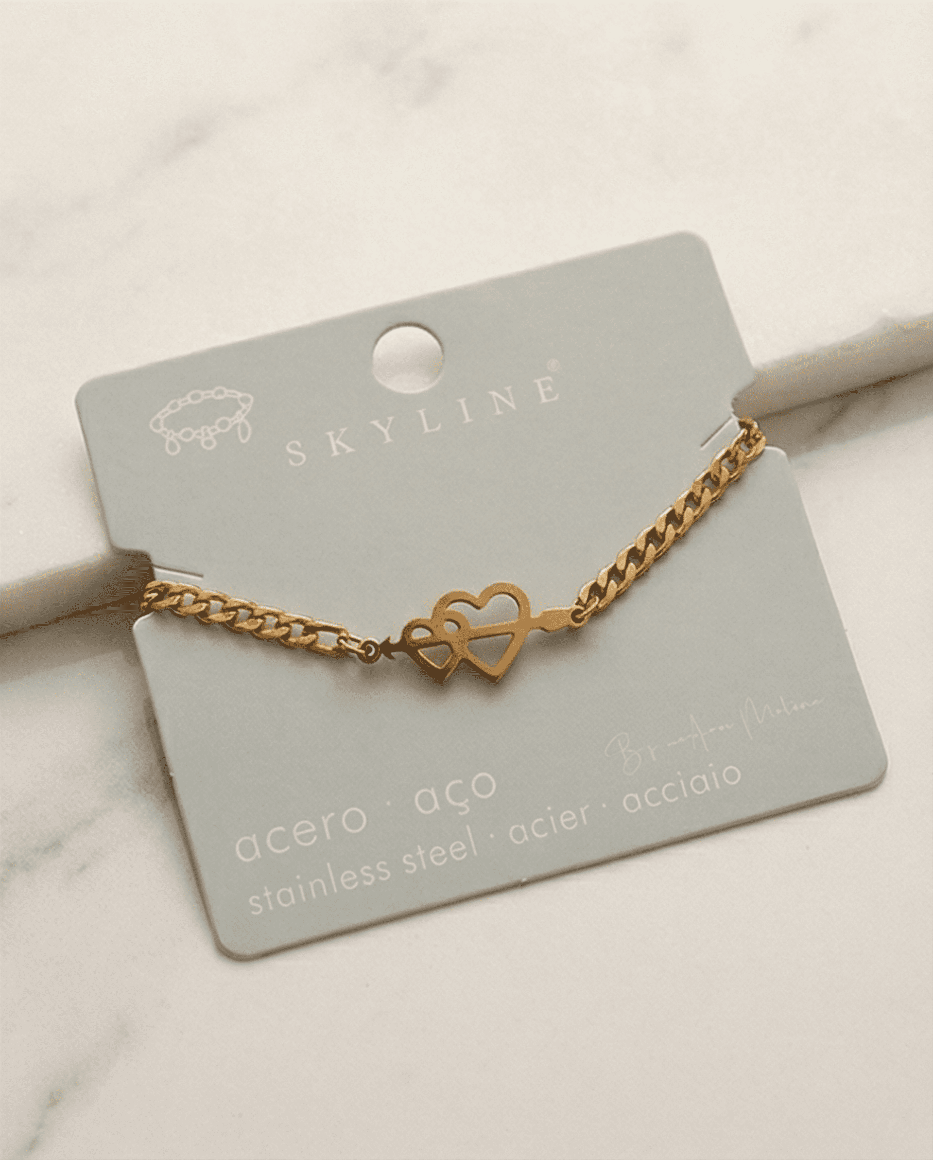 ✨ Pulsera Corazones Entrelazados – Acero Inoxidable Dorado ✨ - 3