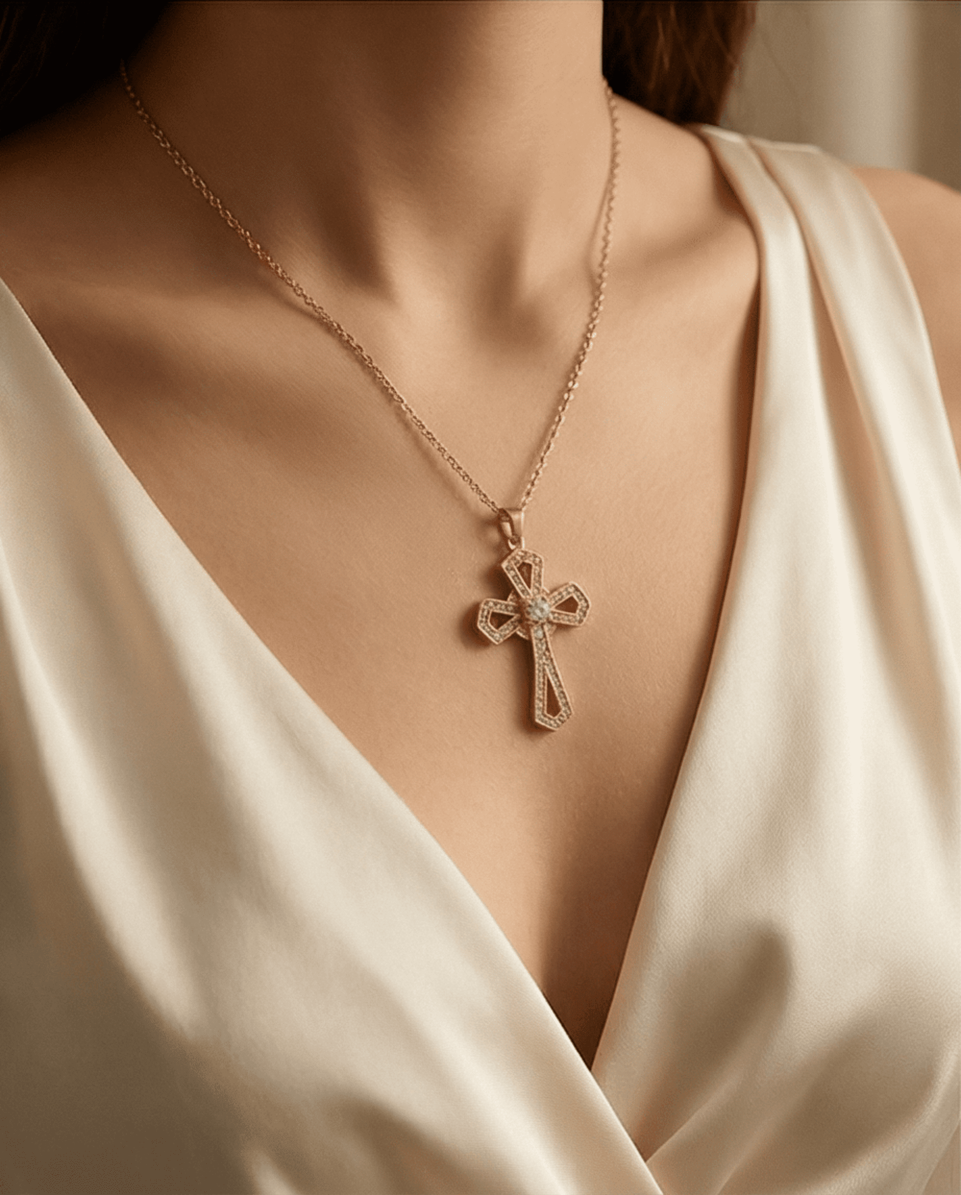 Crucifijo Pavé Luxe Openwork – Oro 18k - 5