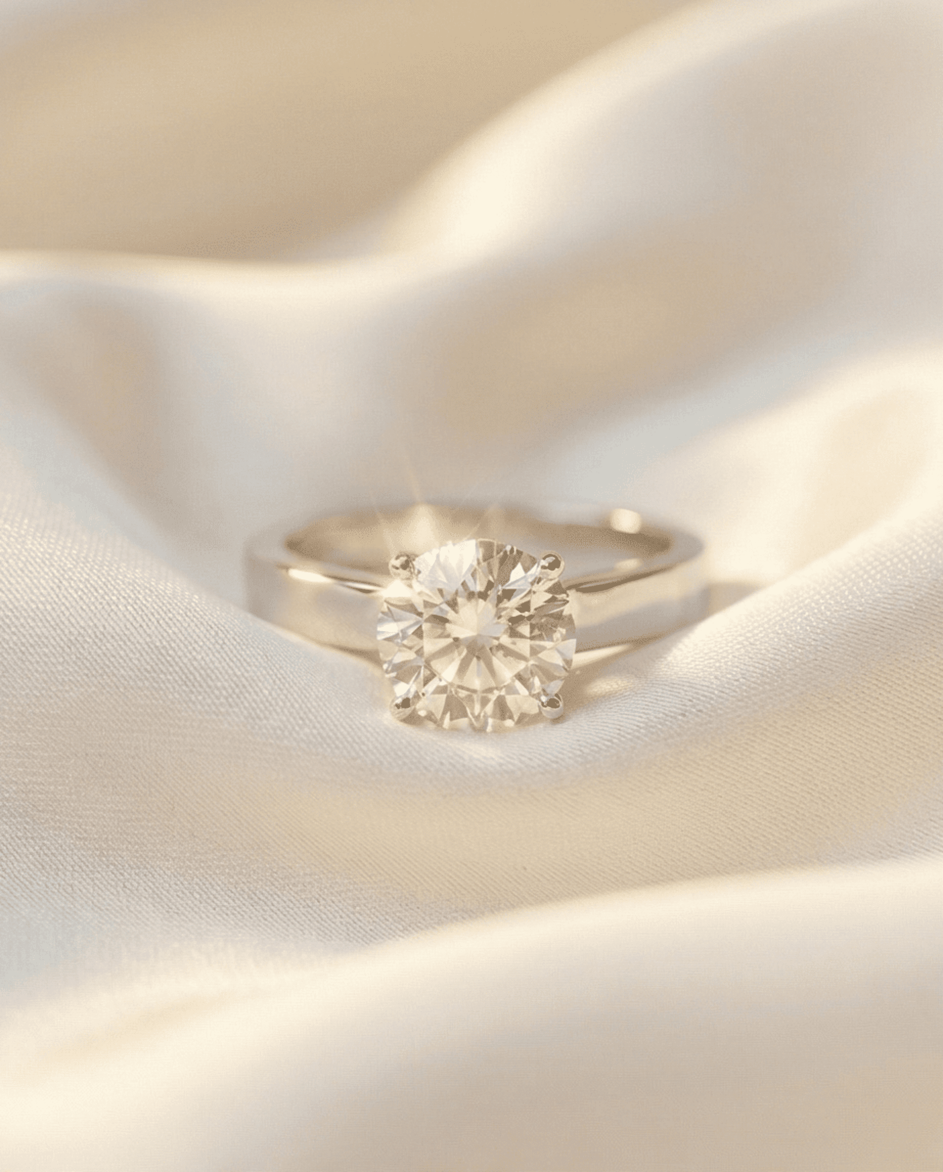 Anillo Solitario con Diamante Redondo - acero Clásico - 5