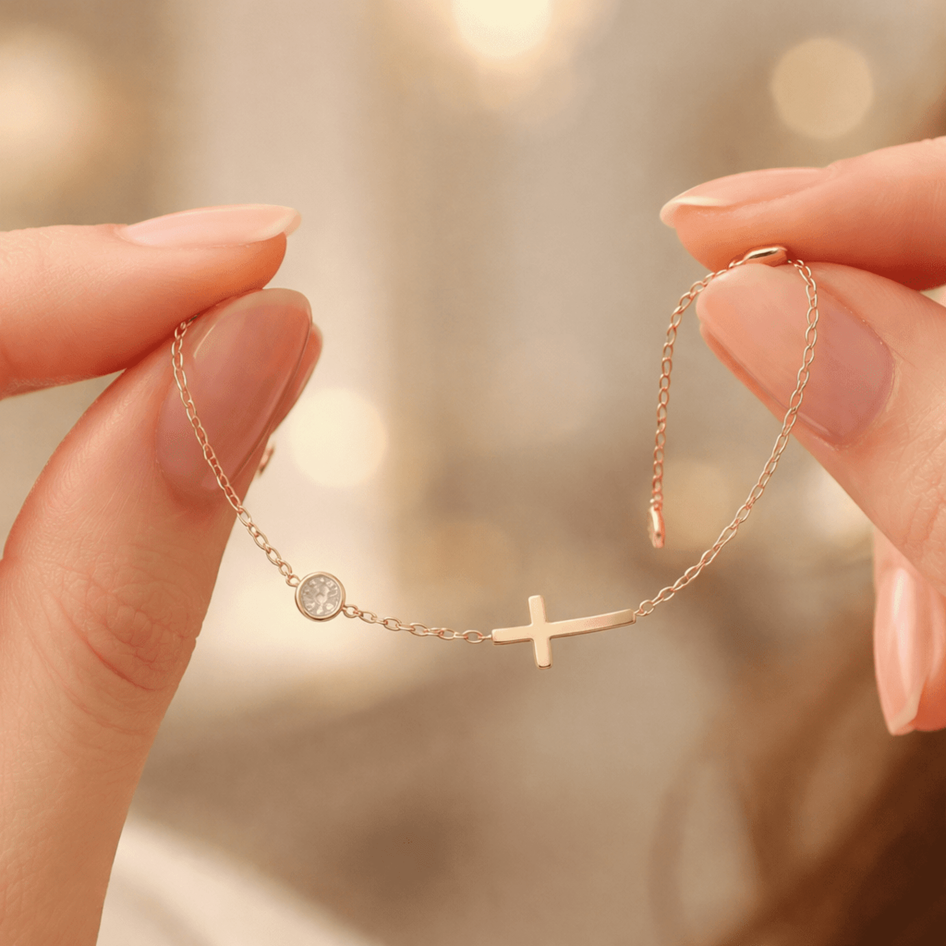 Golden Faith – Pulsera Cruz 316L - 2