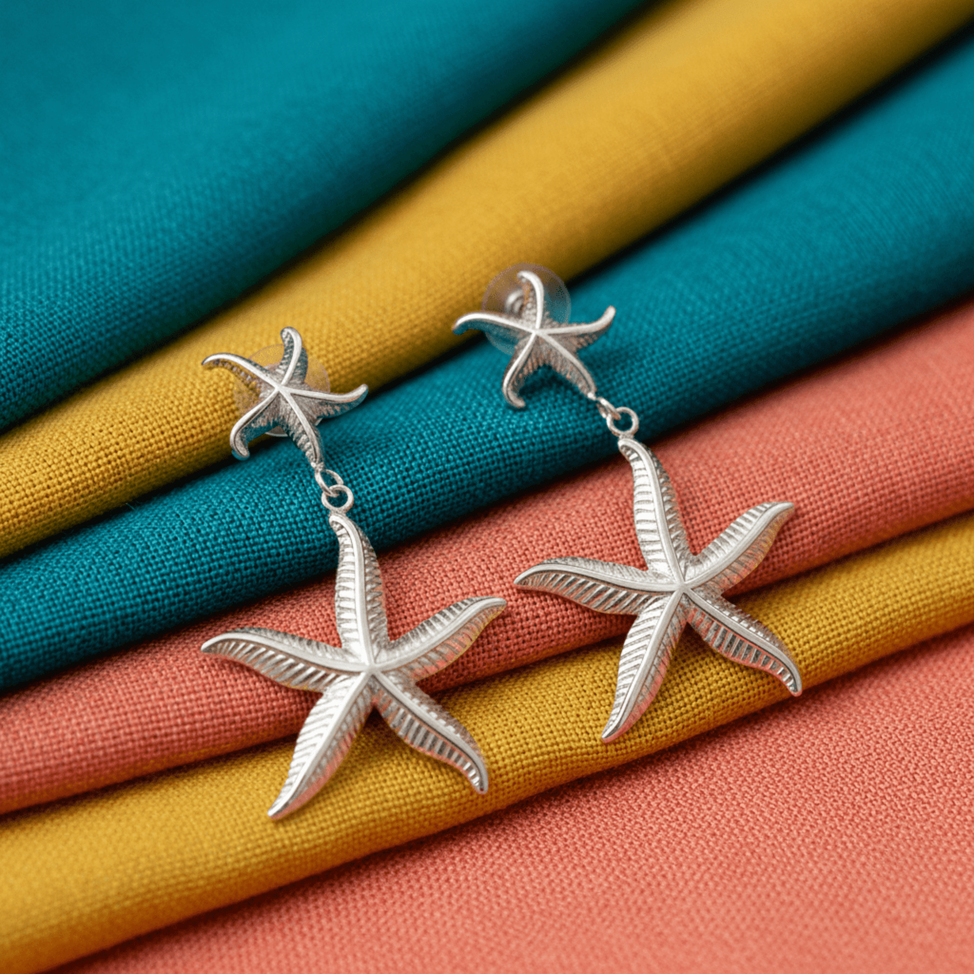 Pendientes Estrella de Mar- Resistentes al agua hipoalergénicos - 2