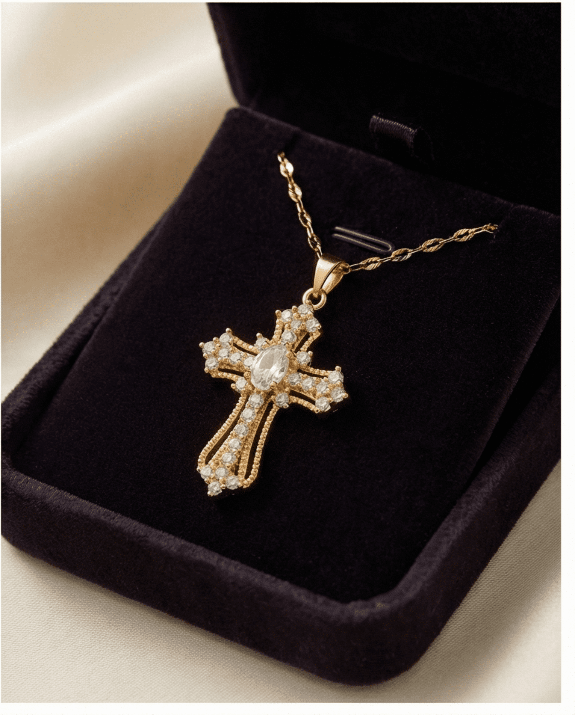 Crucifijo Imperial Luxe con Zirconitas – Oro 18k - 4