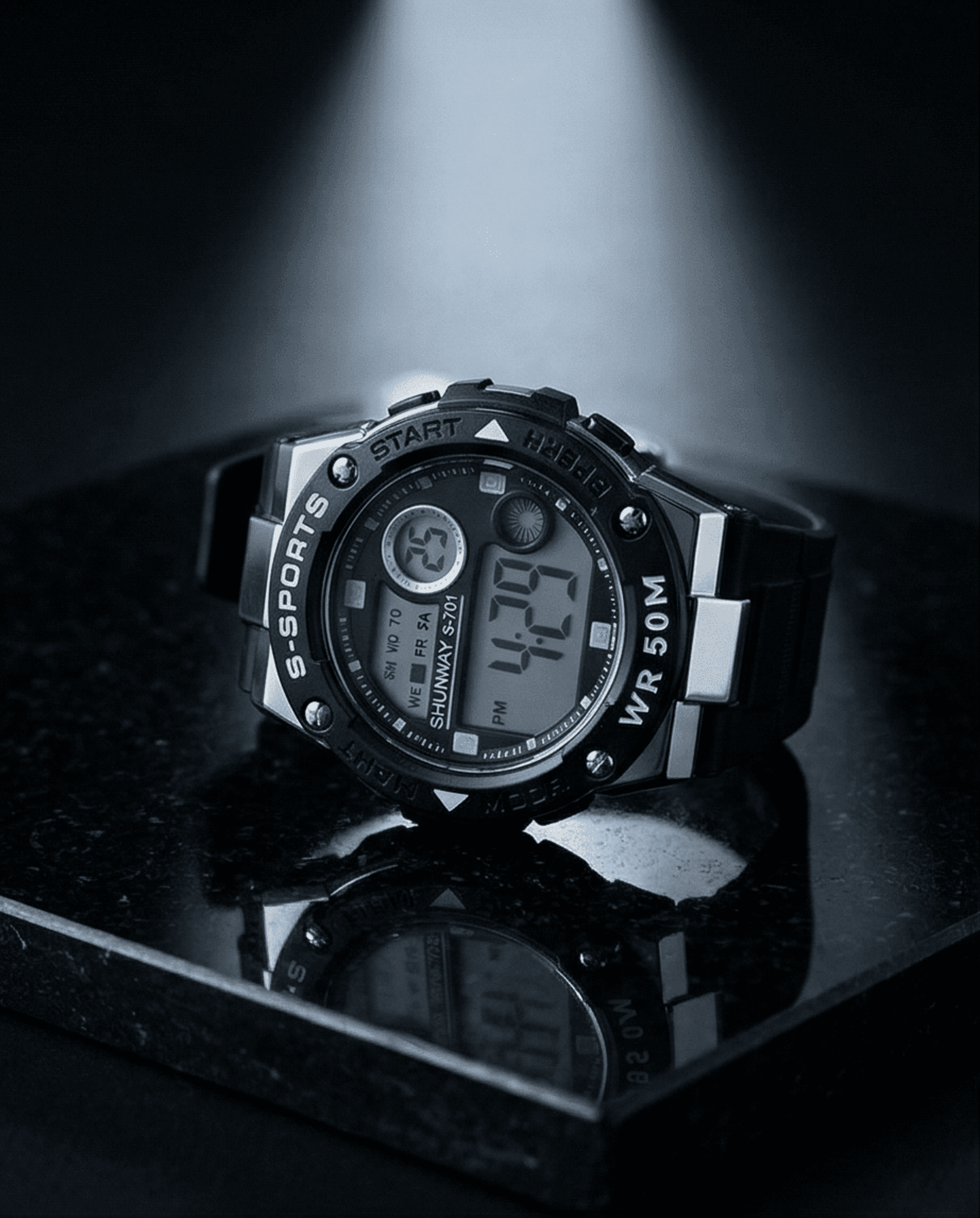 Reloj Digital Deportivo Hombre S-SPORTS con Correa de Caucho – WR 50M - 3