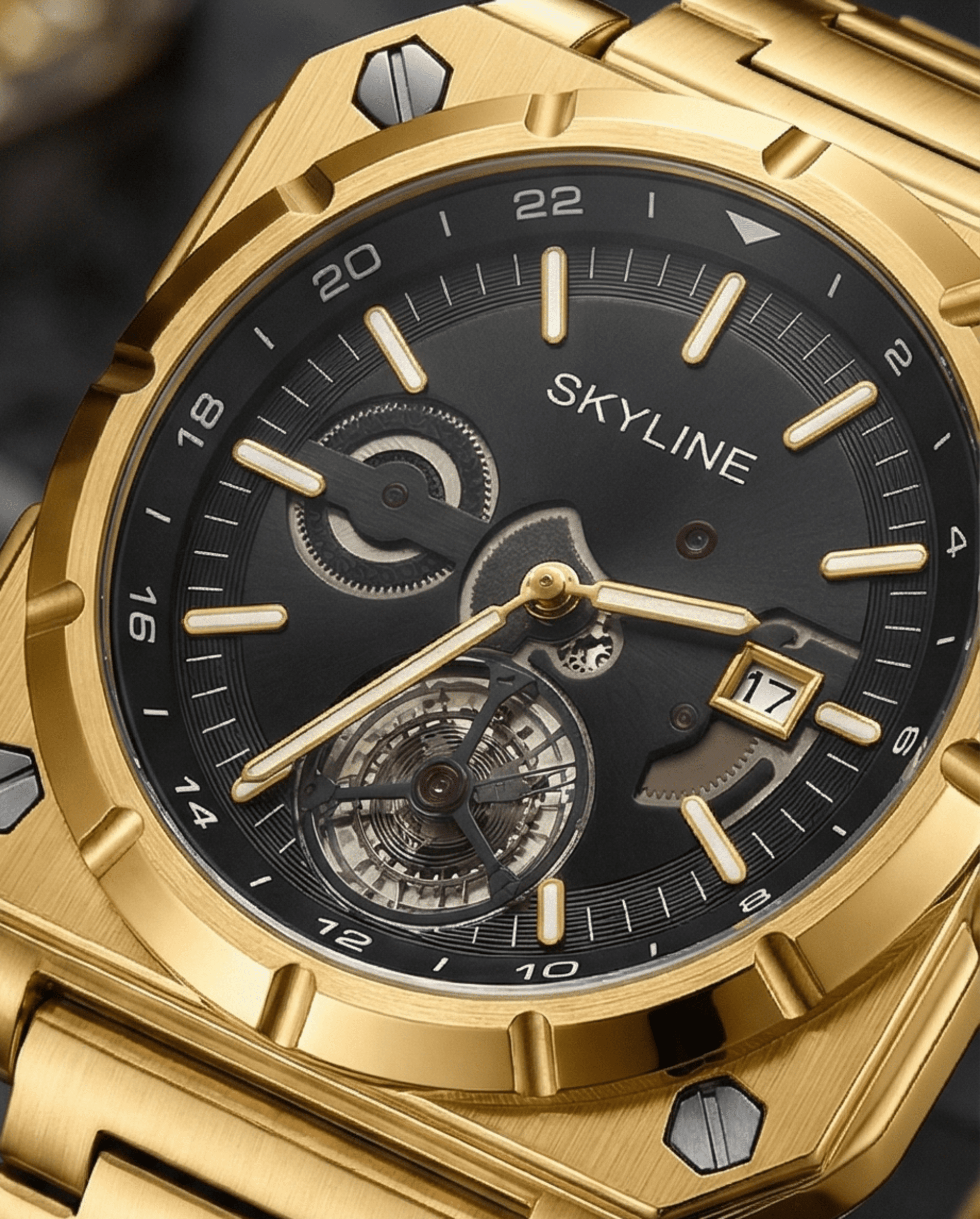 Skyline Gold Edition – Reloj de lujo con carácter - 4