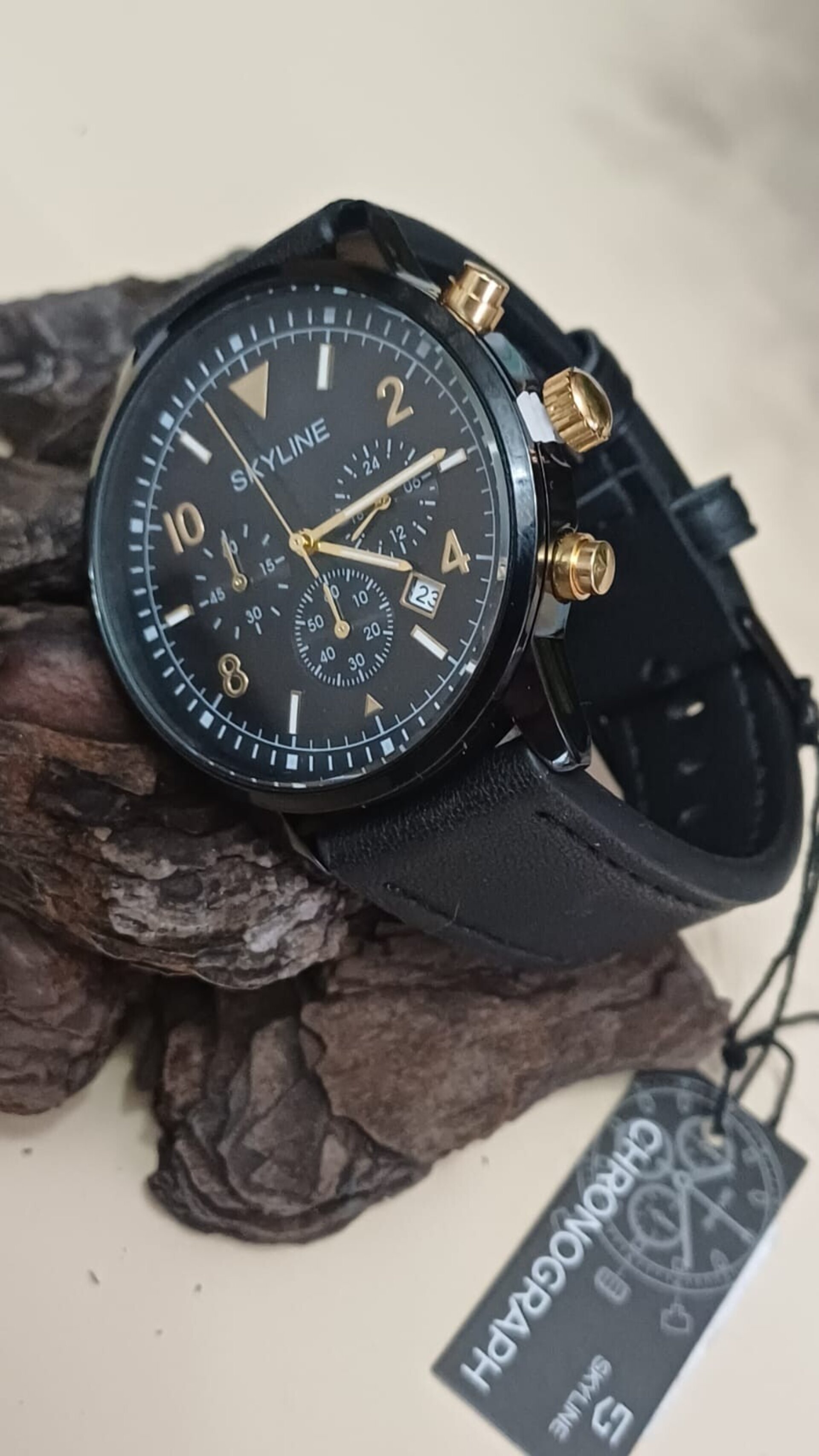 Reloj Cronógrafo Negro Piel London - 3