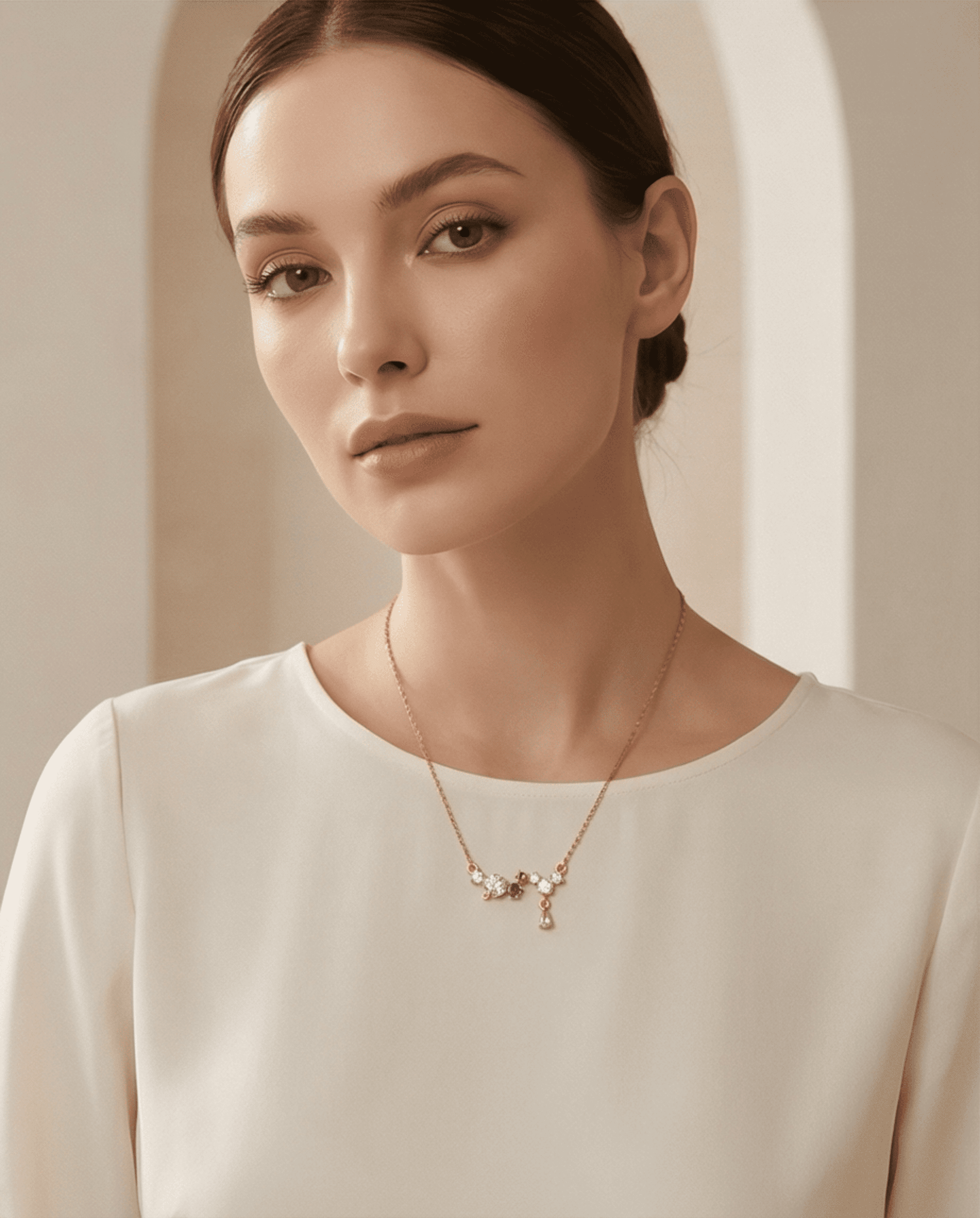 Gargantilla linea de vida multicolor - chapado en oro 18klt - 3