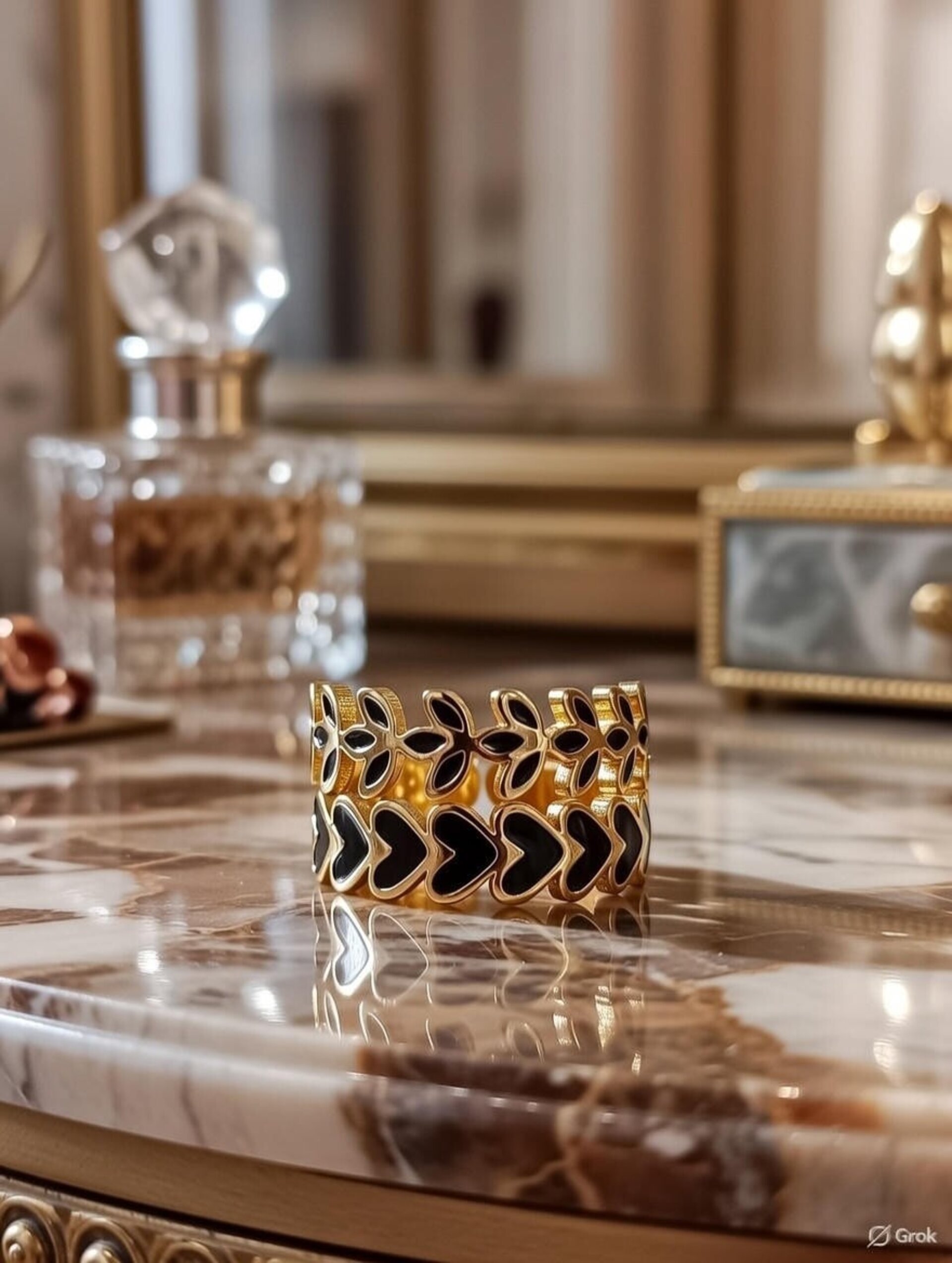 Anillo Corazón Eterno – Acero Quirúrgico-Chapado en oro 18klt -ajustable - 2