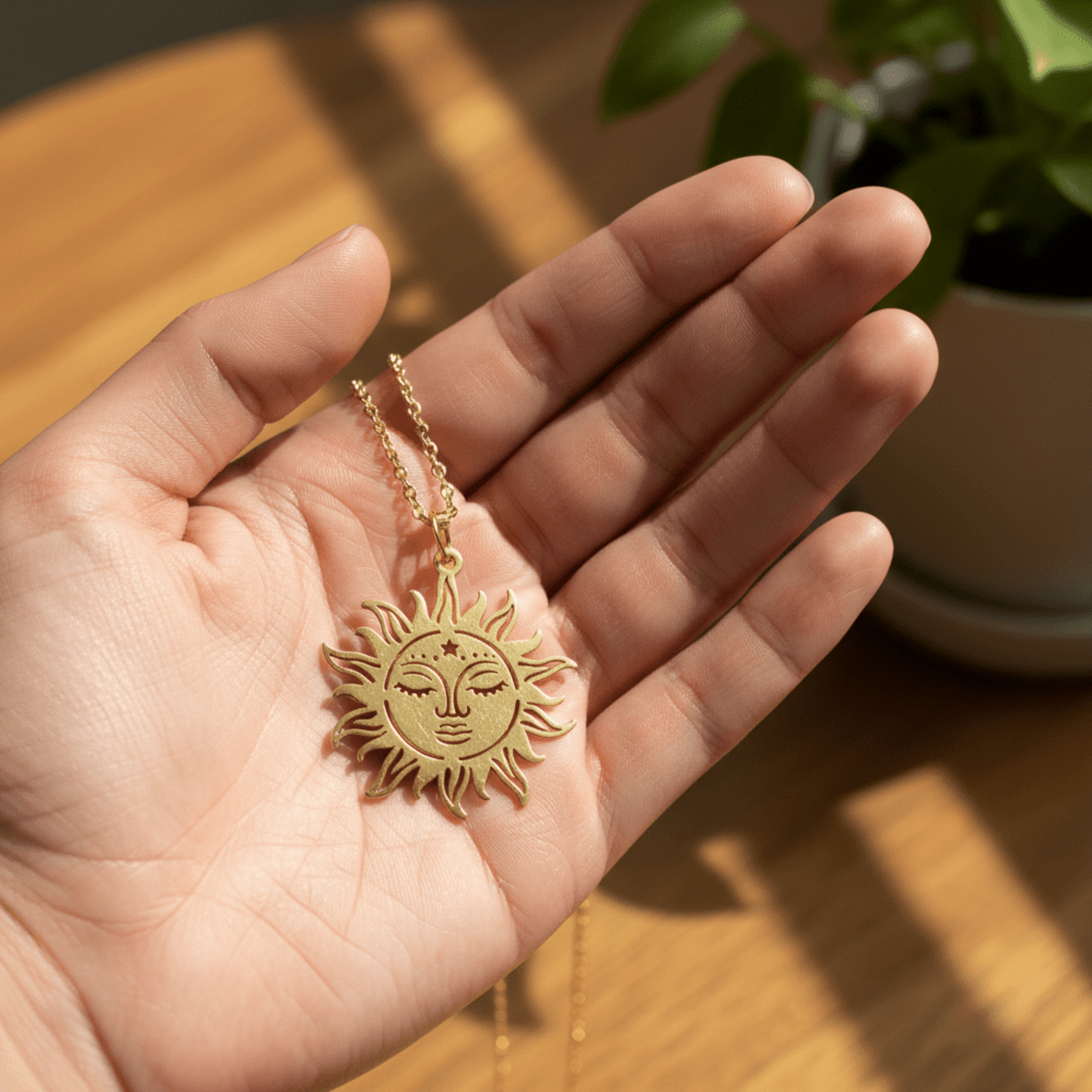 Collar Sol Serena chapado en oro 18klt - 2