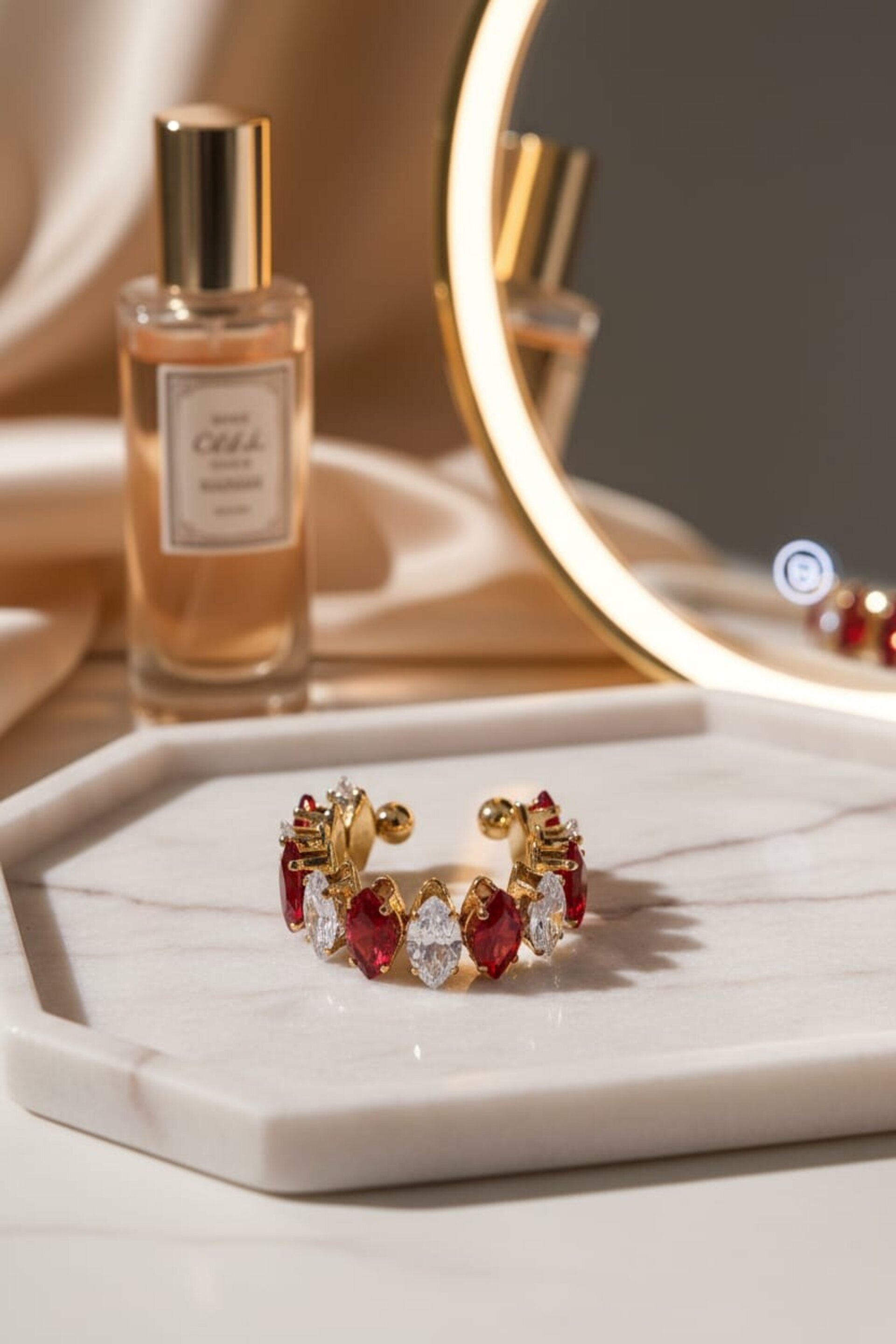 Anillo Ajustable Pasión Eterna Rojo y Blanco - 4