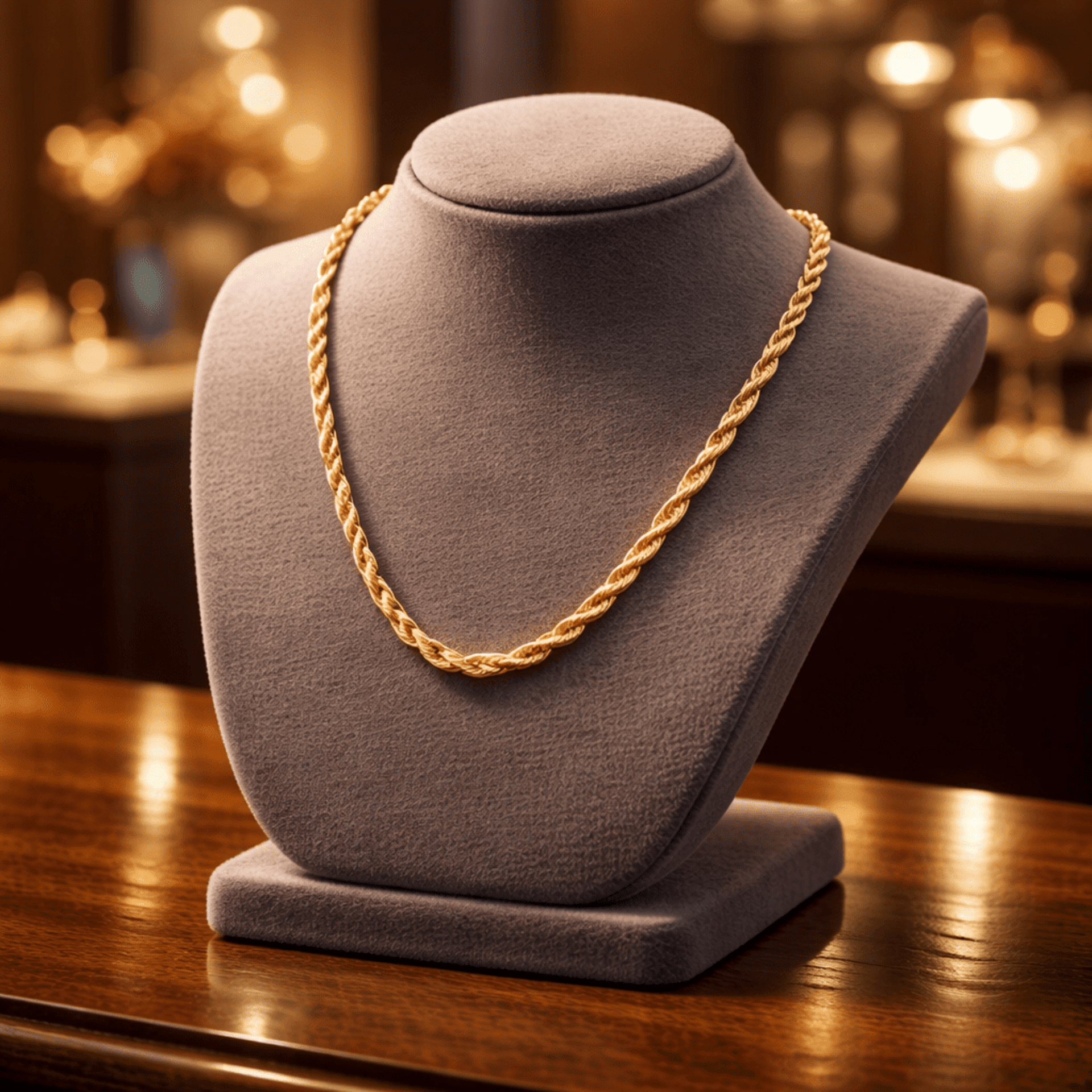 Cordón Salomónico de Acero Quirúrgico Chapado en Oro 18K - 3