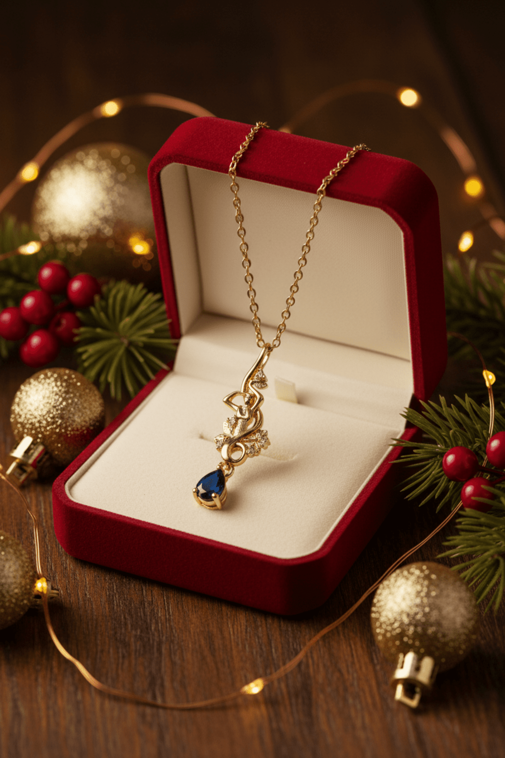 Collar Lágrima Celestial – Acero Quirúrgico Dorado - 4