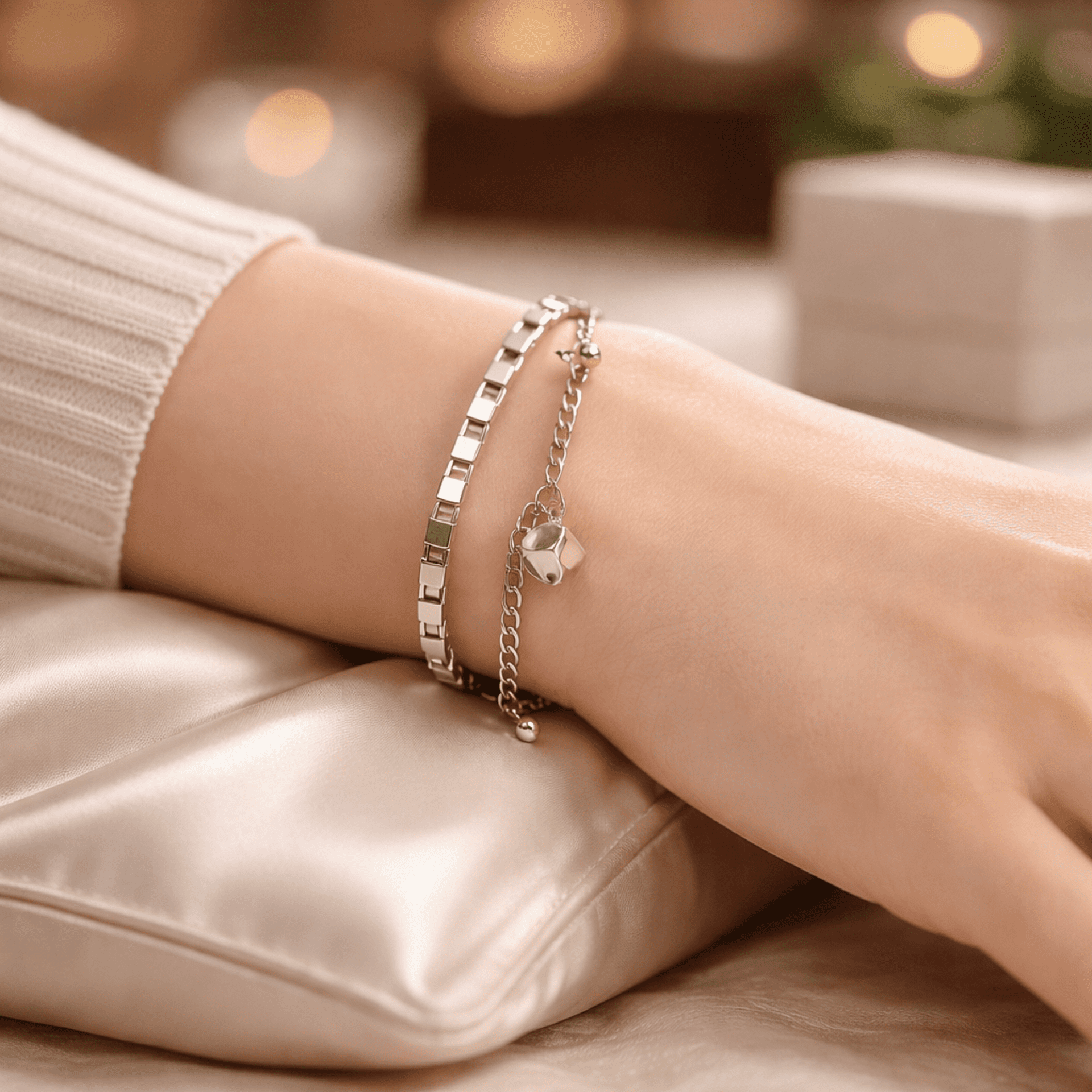 Pulsera Doble Cadena steel - Acero hipoalergénico - 4