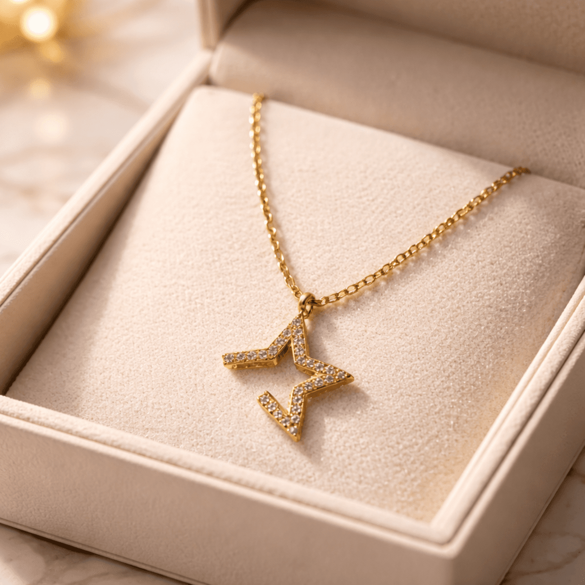 Colgante Estrella Brillante Pavé – Acero Quirúrgico Chapado en Oro 18K ⭐✨ - 4