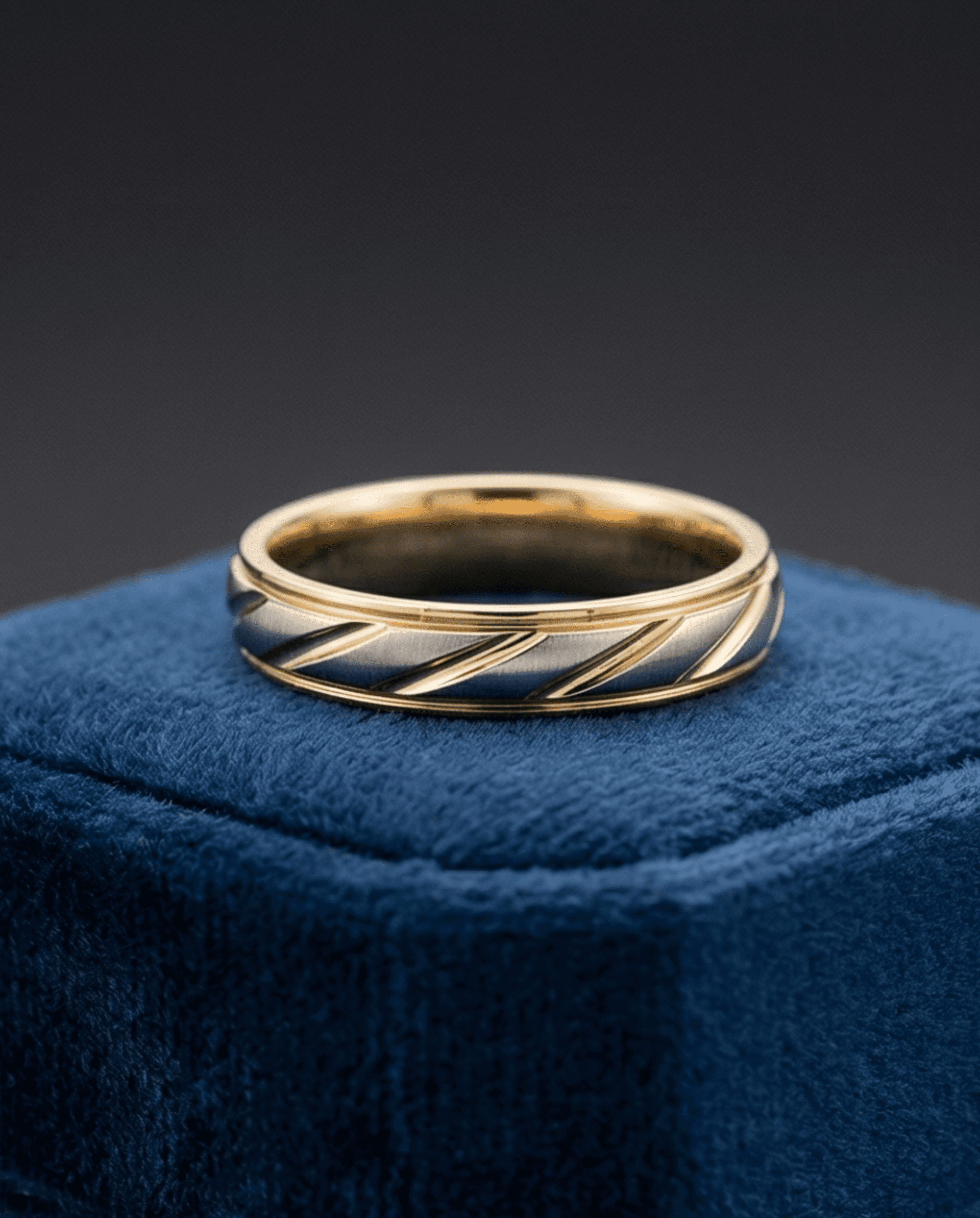 Alianza Zeus bicolor - acero quirúrgico chapado en oro 18klt - 4