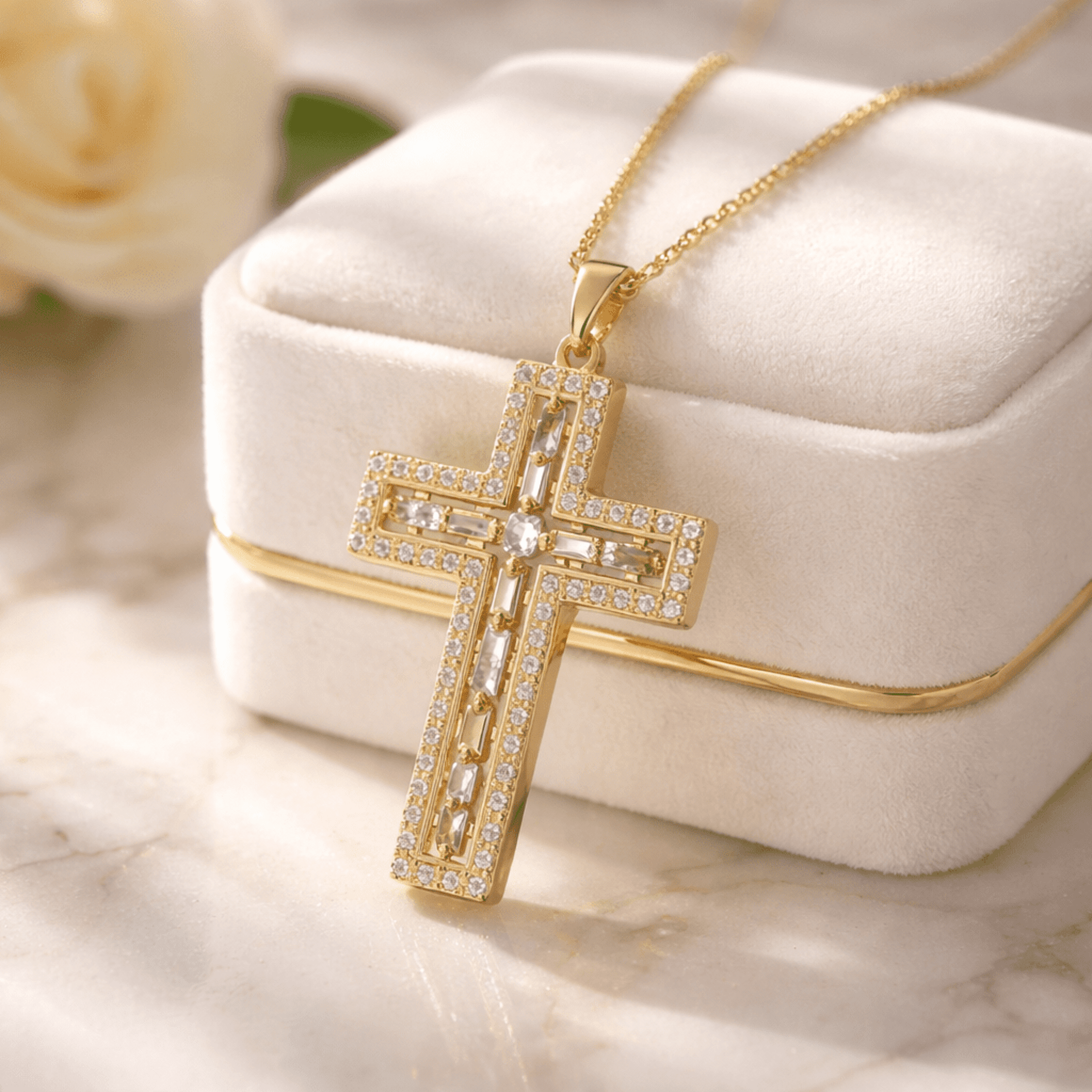 Collar Cruz Imperial – Acero Quirúrgico Chapado en Oro 18K - 2