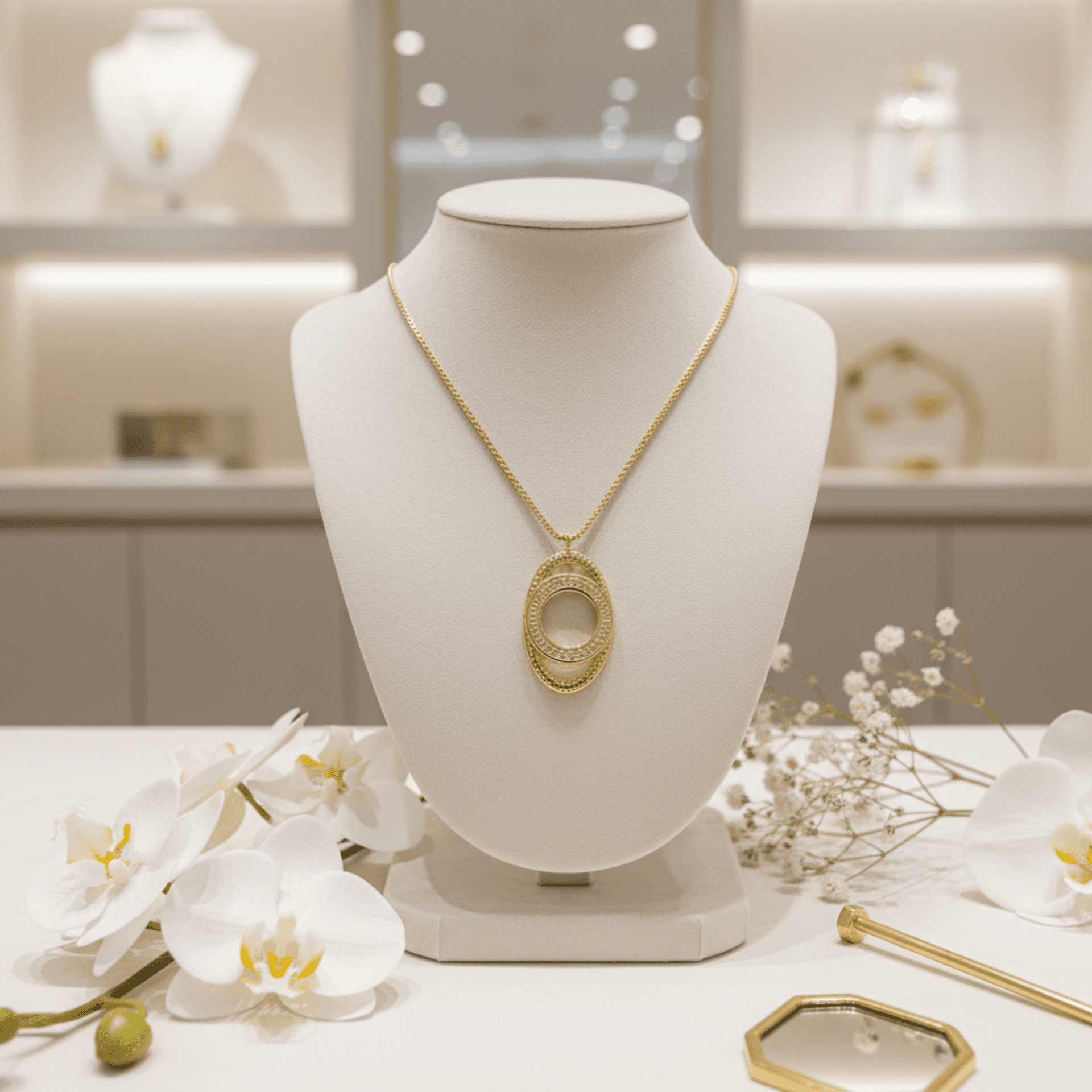 Collar Dorado Eclipse Griego – Acero Quirúrgico - 5