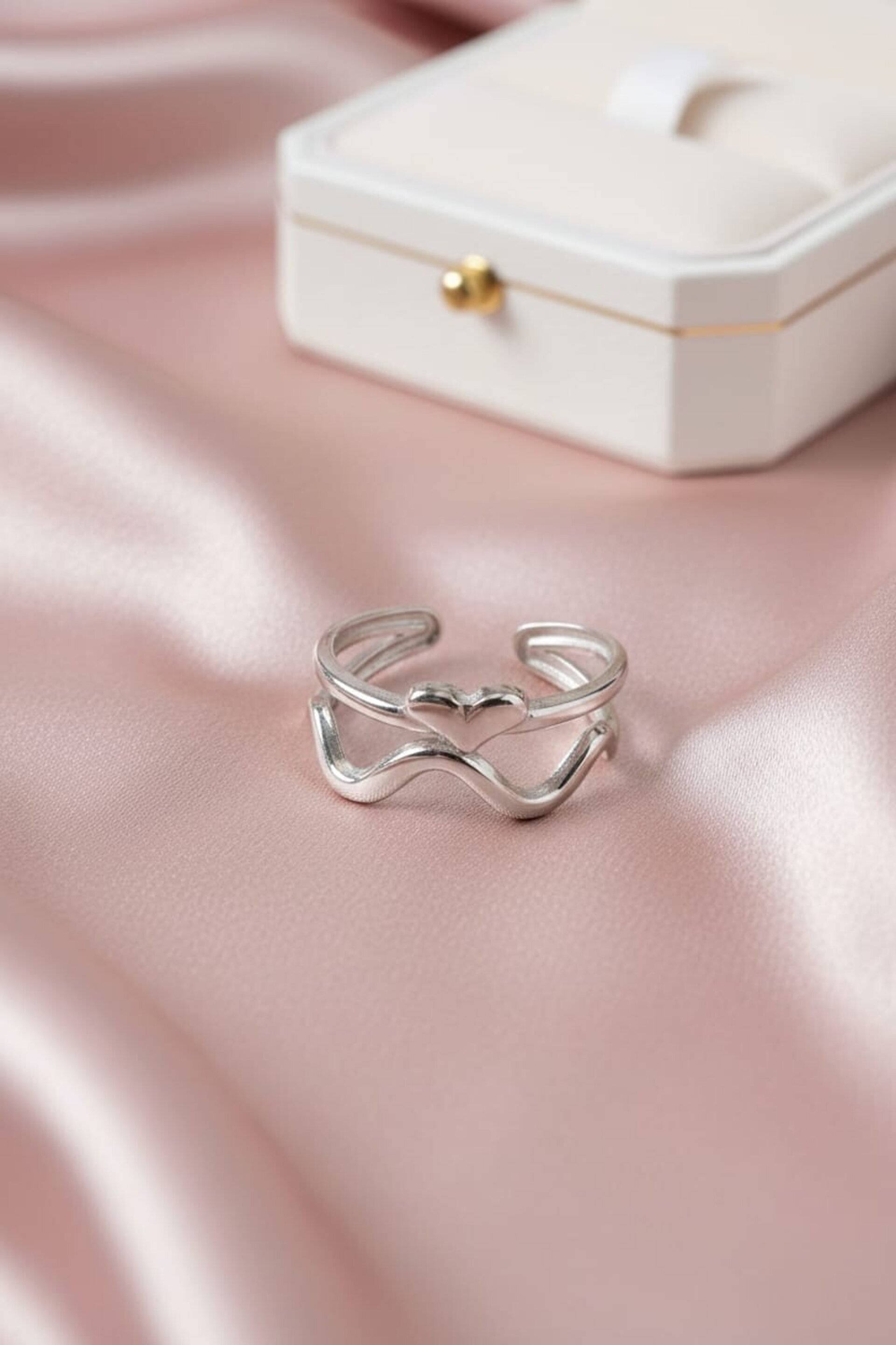 Anillo Ola de Amor – Acero Quirúrgico Ajustable - 7