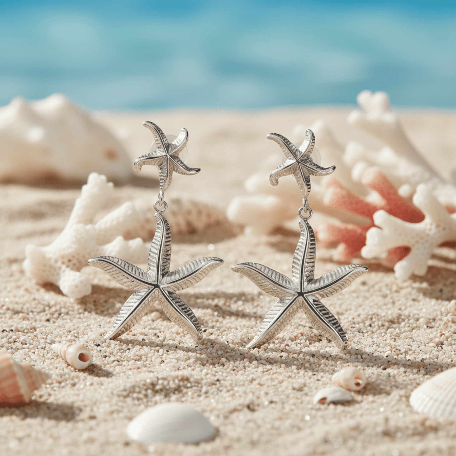 Pendientes Estrella de Mar- Resistentes al agua hipoalergénicos - 3